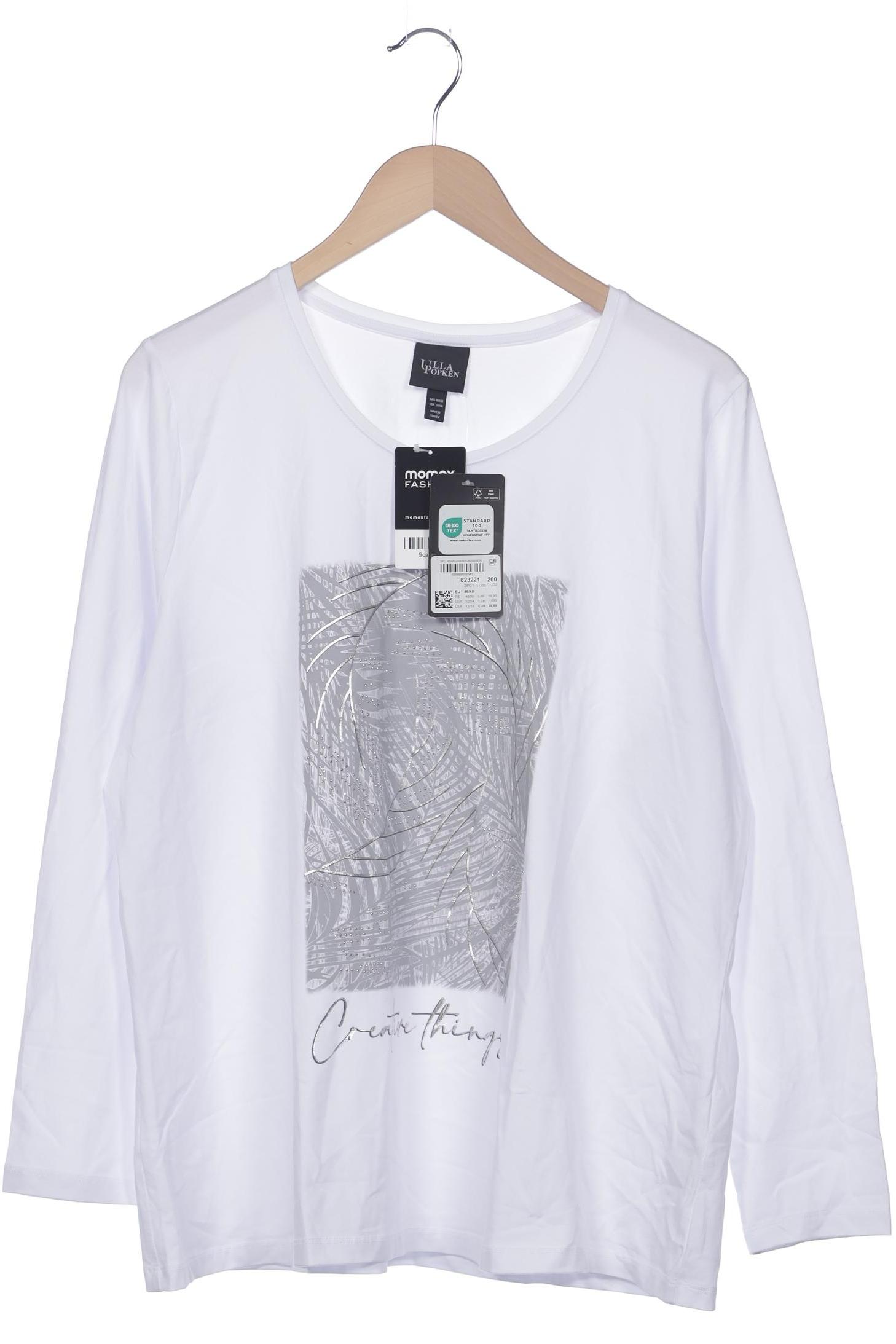 

Ulla Popken Damen Langarmshirt, weiß, Gr. 46