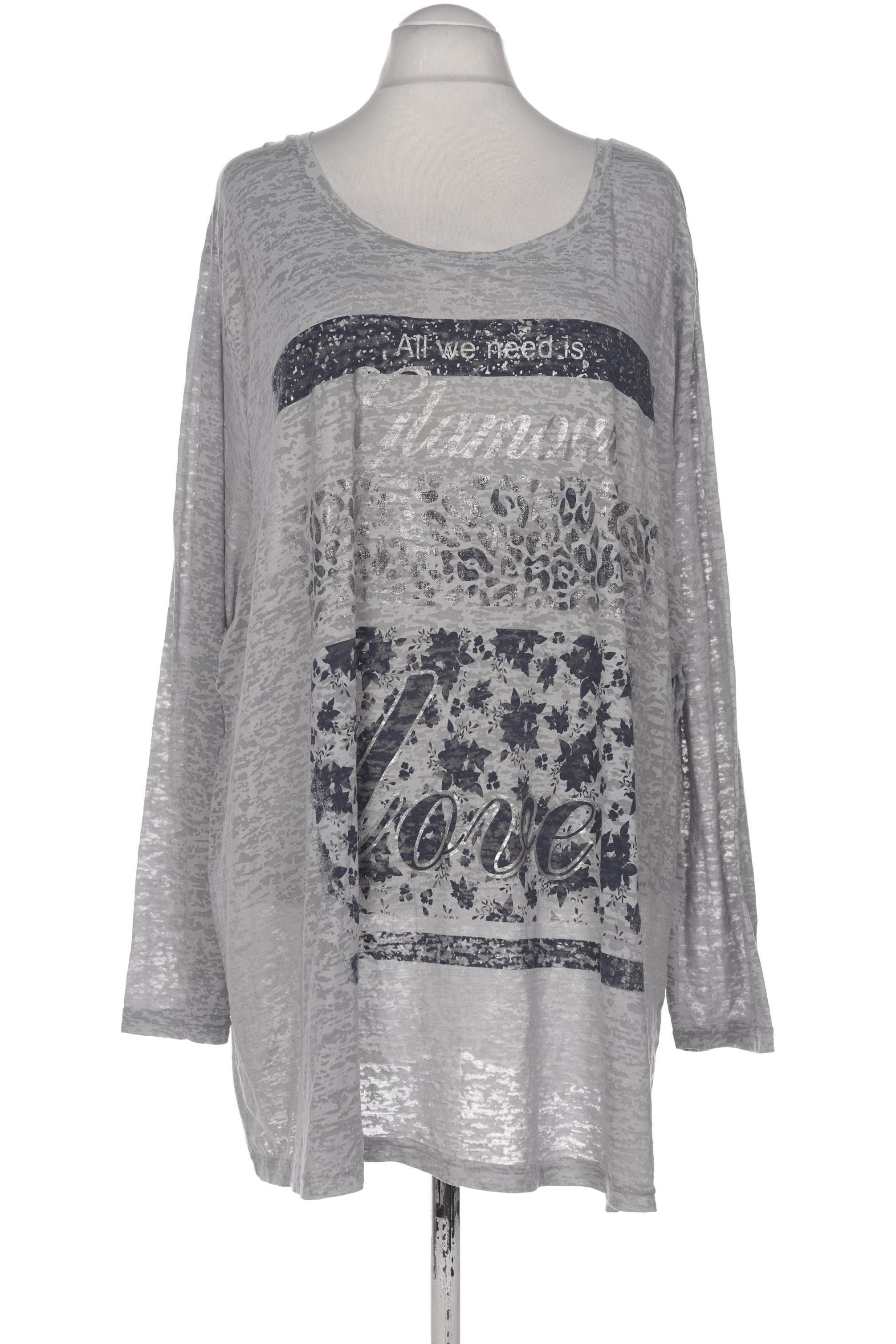 

Ulla Popken Damen Langarmshirt, grau, Gr. 58