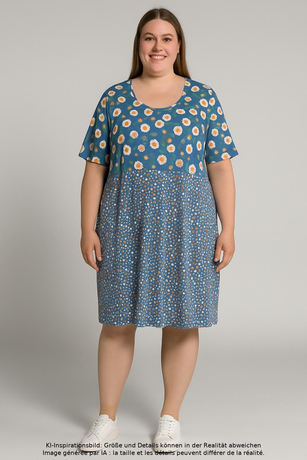 

Ulla Popken Damen Kleid, blau, Gr. 50