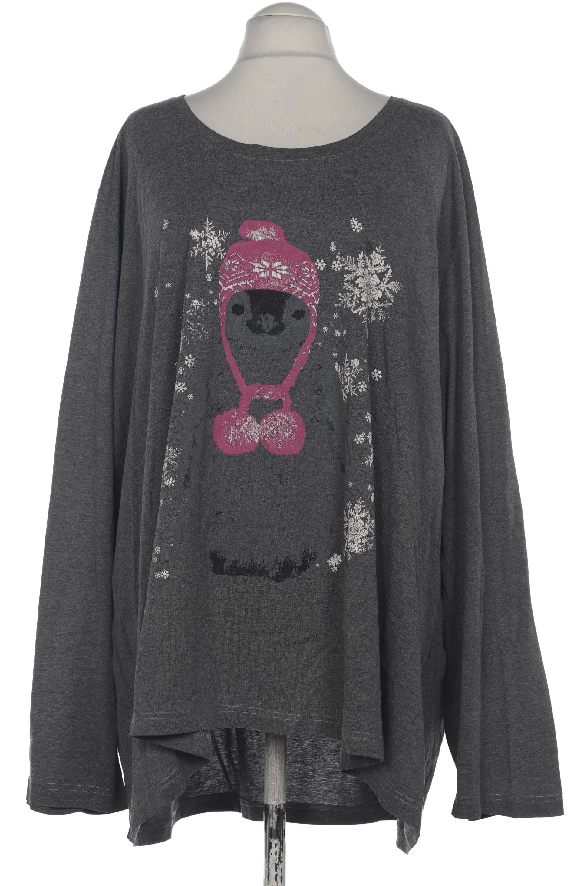 

Ulla Popken Damen Langarmshirt, grau, Gr. 62