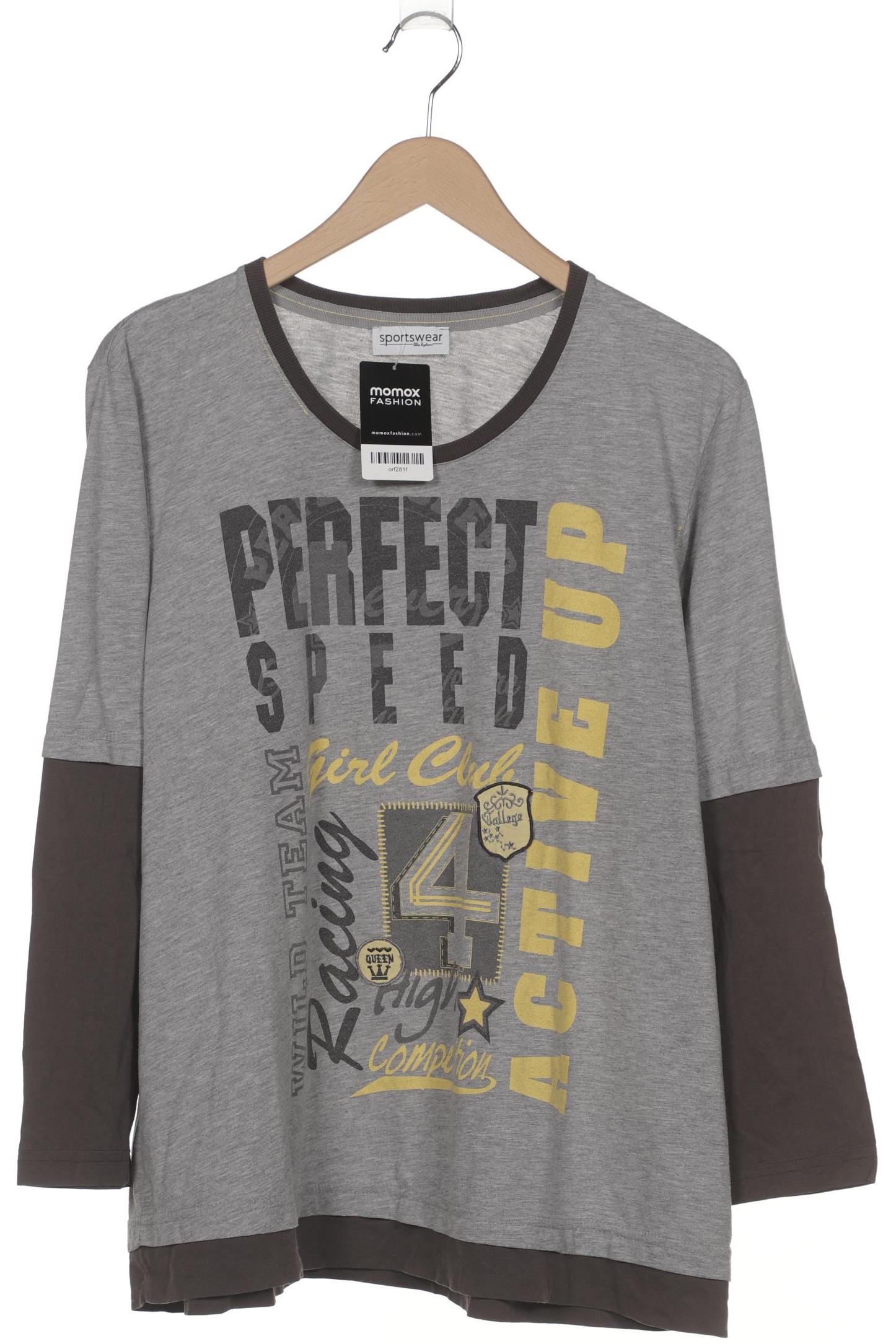 

Ulla Popken Damen Langarmshirt, grau, Gr. 46