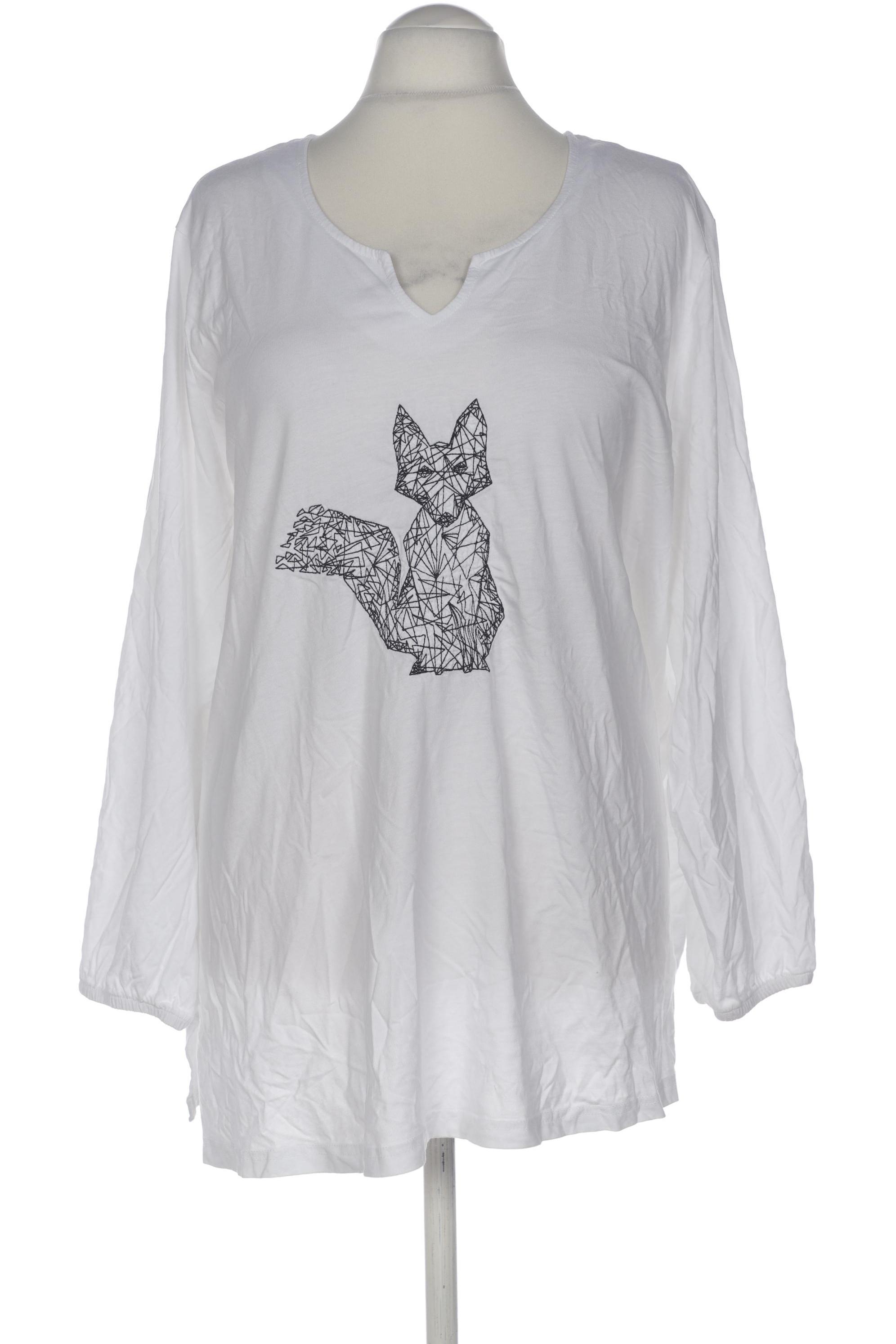 

Ulla Popken Damen Langarmshirt, weiß, Gr. 58