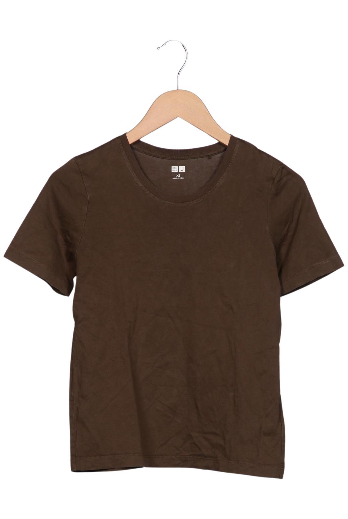 

uniqlo Damen T-Shirt, braun, Gr. 34