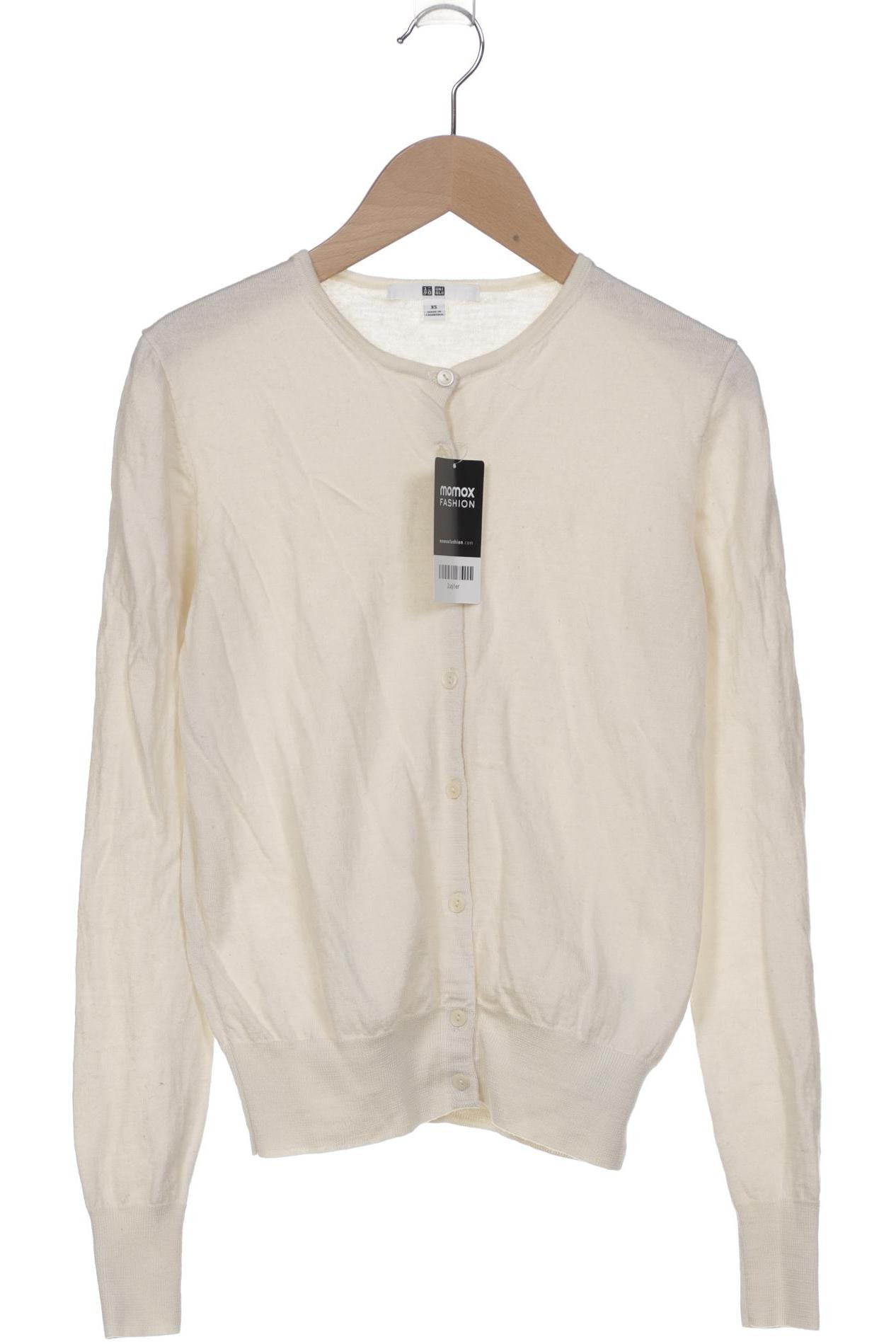 

uniqlo Damen Strickjacke, cremeweiß, Gr. 122