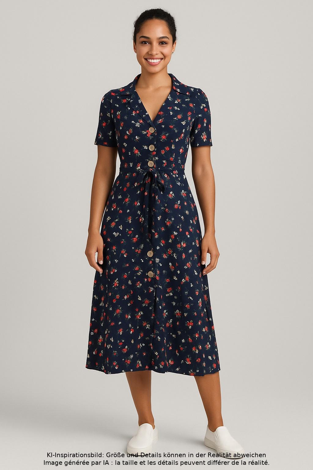 

Very Cherry Damen Kleid, marineblau, Gr. 34