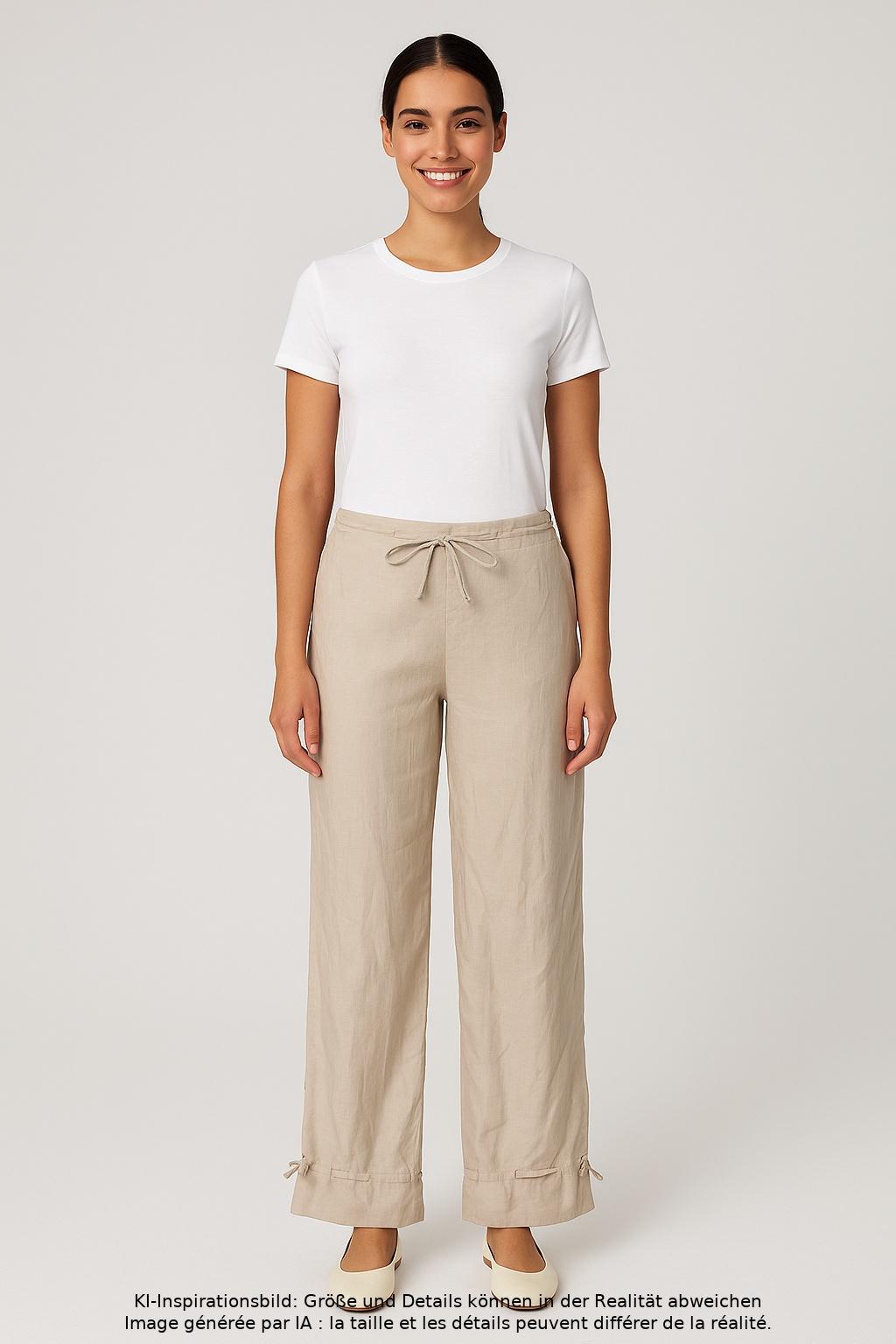 

Vetono Damen Stoffhose, beige, Gr. 10