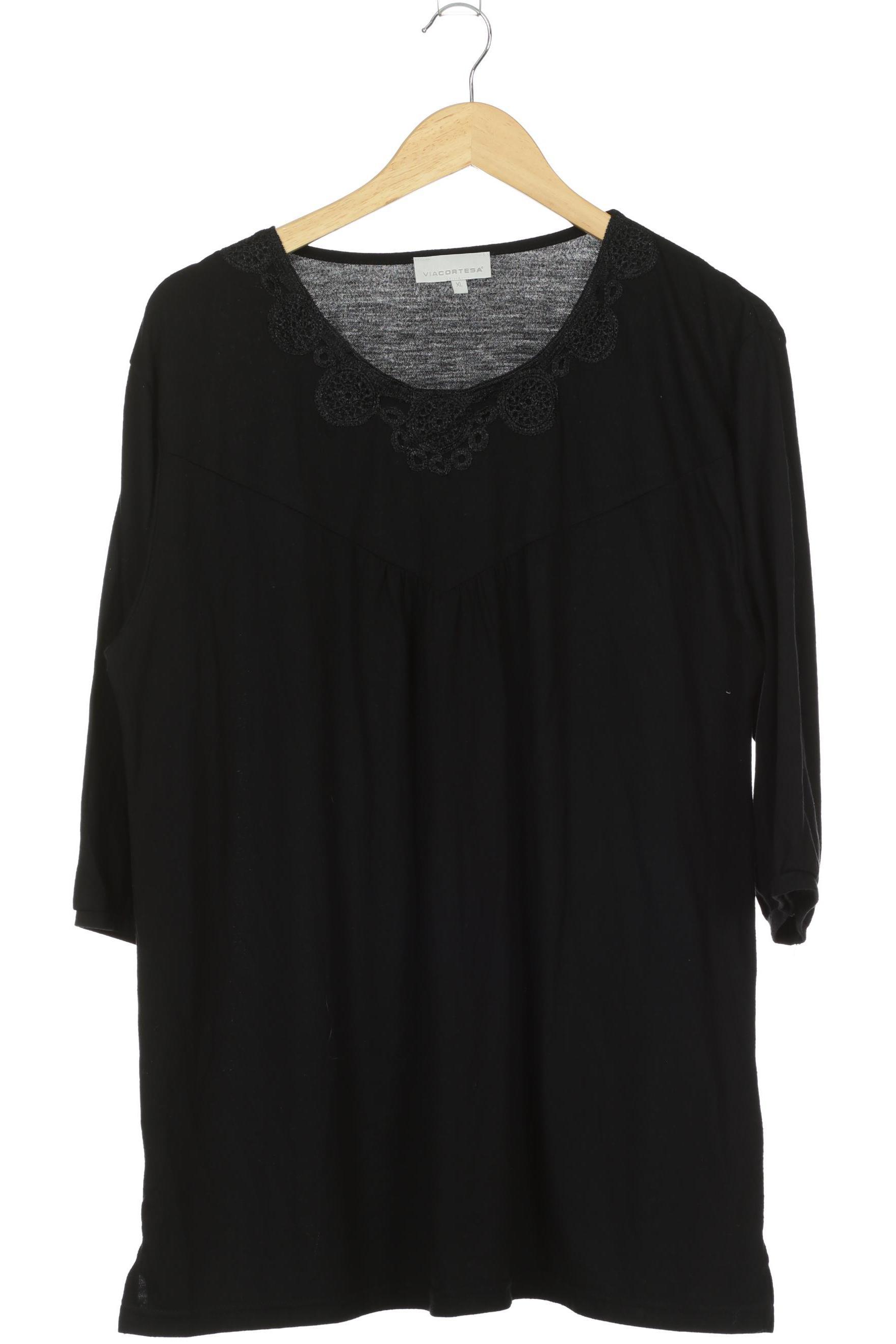 

Via Cortesa Damen Langarmshirt, schwarz, Gr.