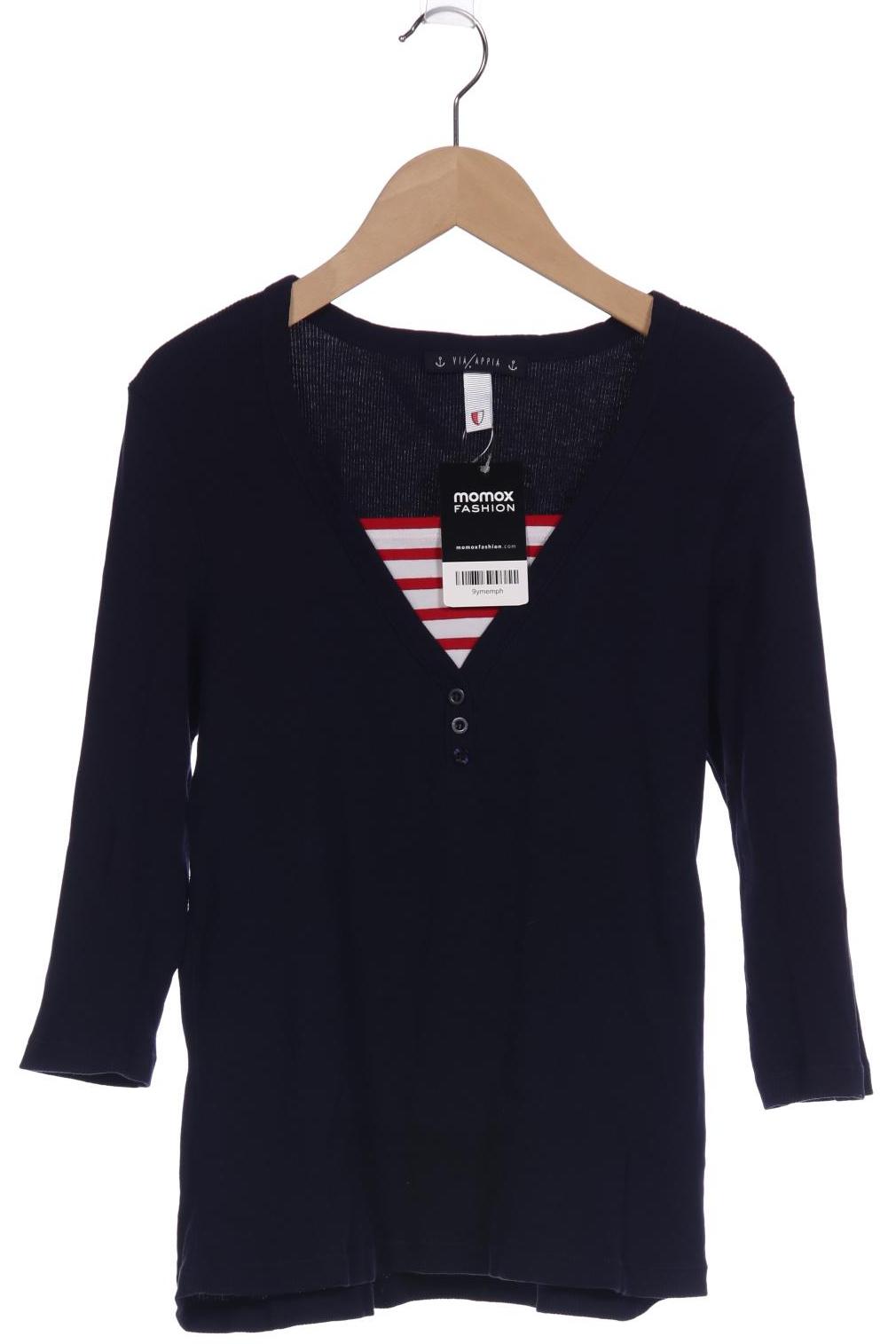 Thumbnail - VIA Appia DUE Damen Langarmshirt, marineblau, Gr. 34