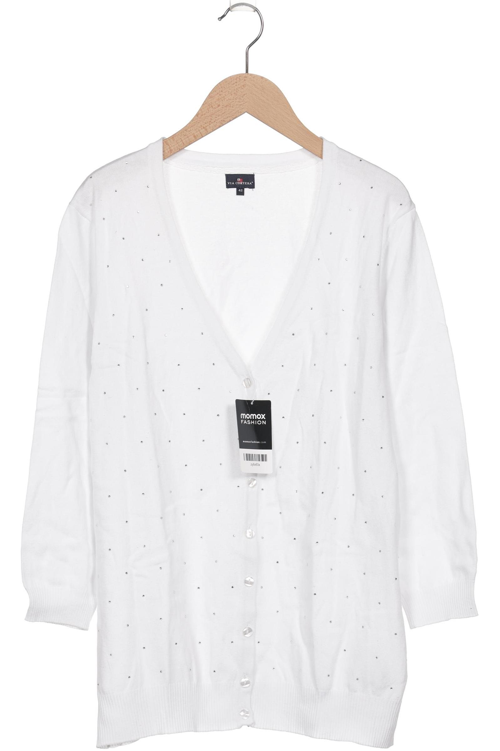 

Via Cortesa Damen Strickjacke, weiß, Gr. 42