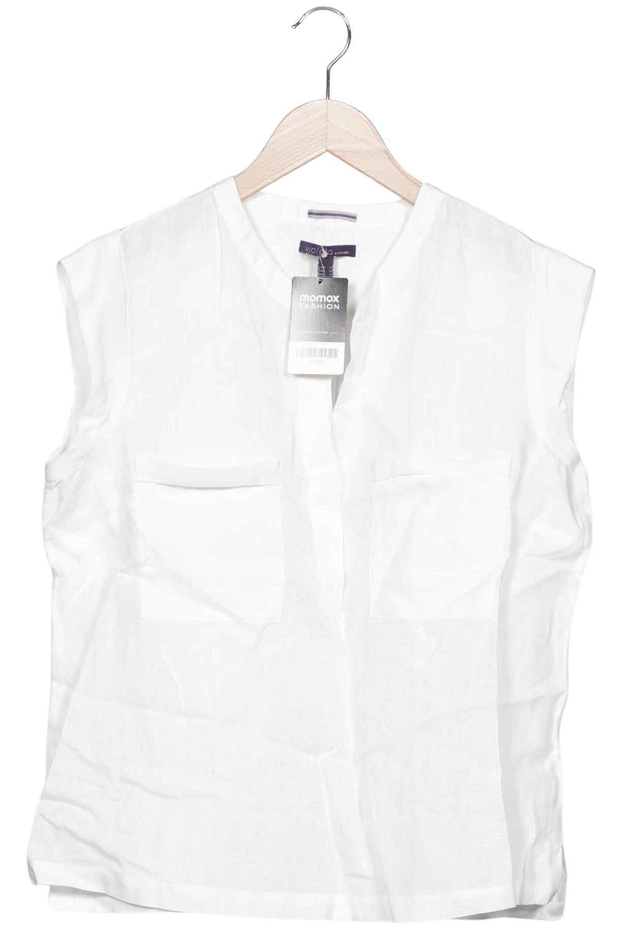 

violeta by Mango Damen Bluse, weiß, Gr. 38