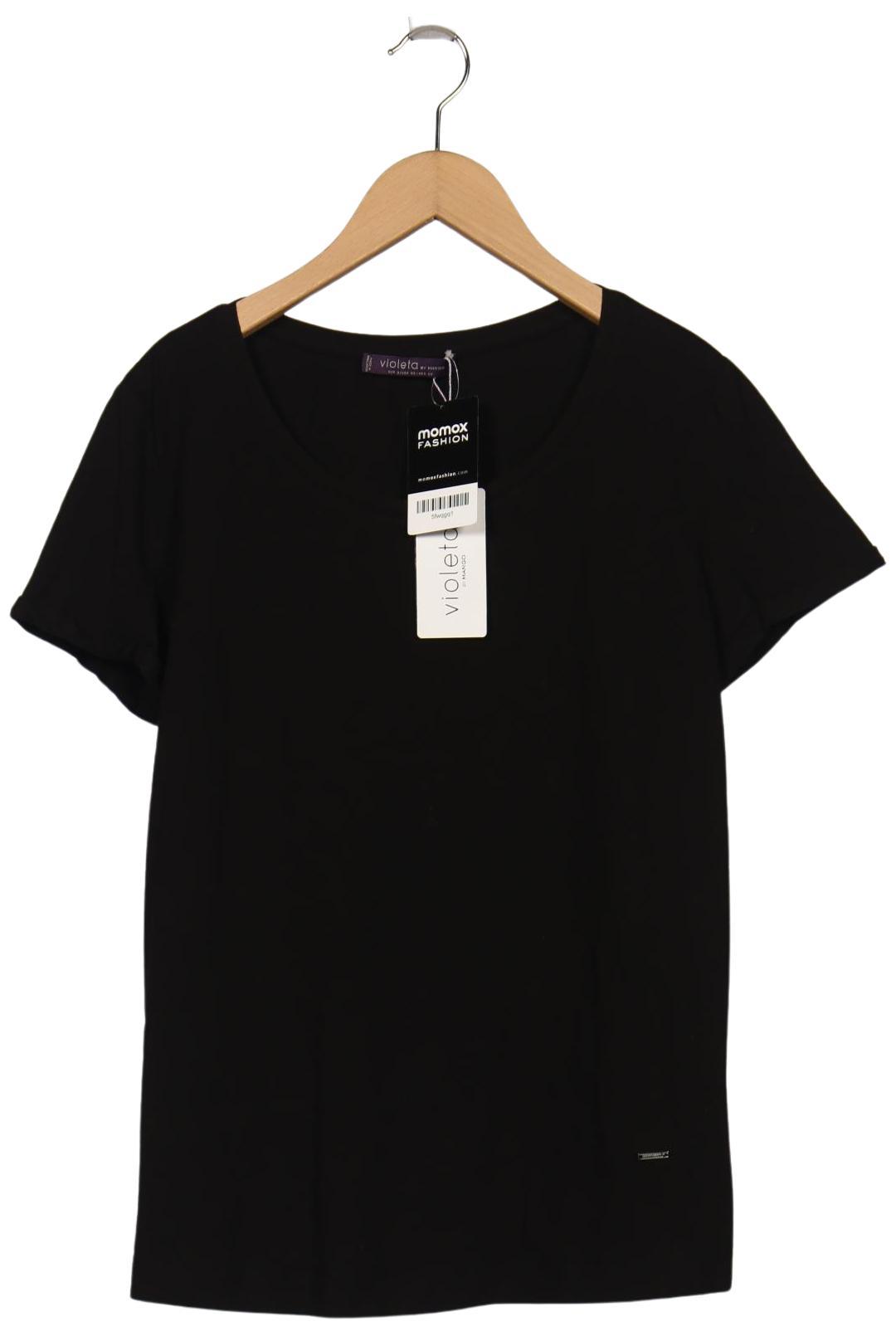 

violeta by Mango Damen T-Shirt, schwarz, Gr. 36