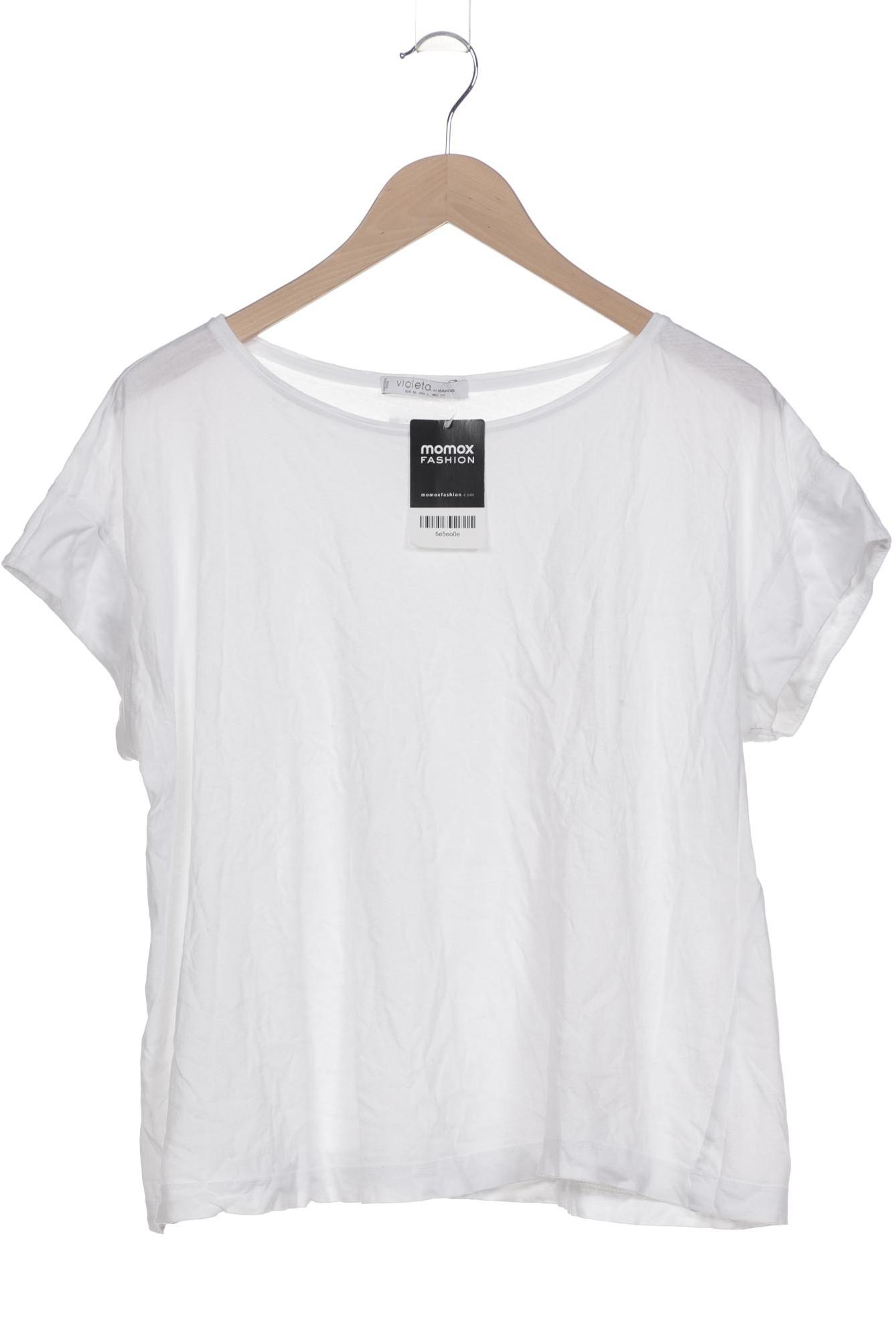 

violeta by Mango Damen T-Shirt, weiß, Gr. 44