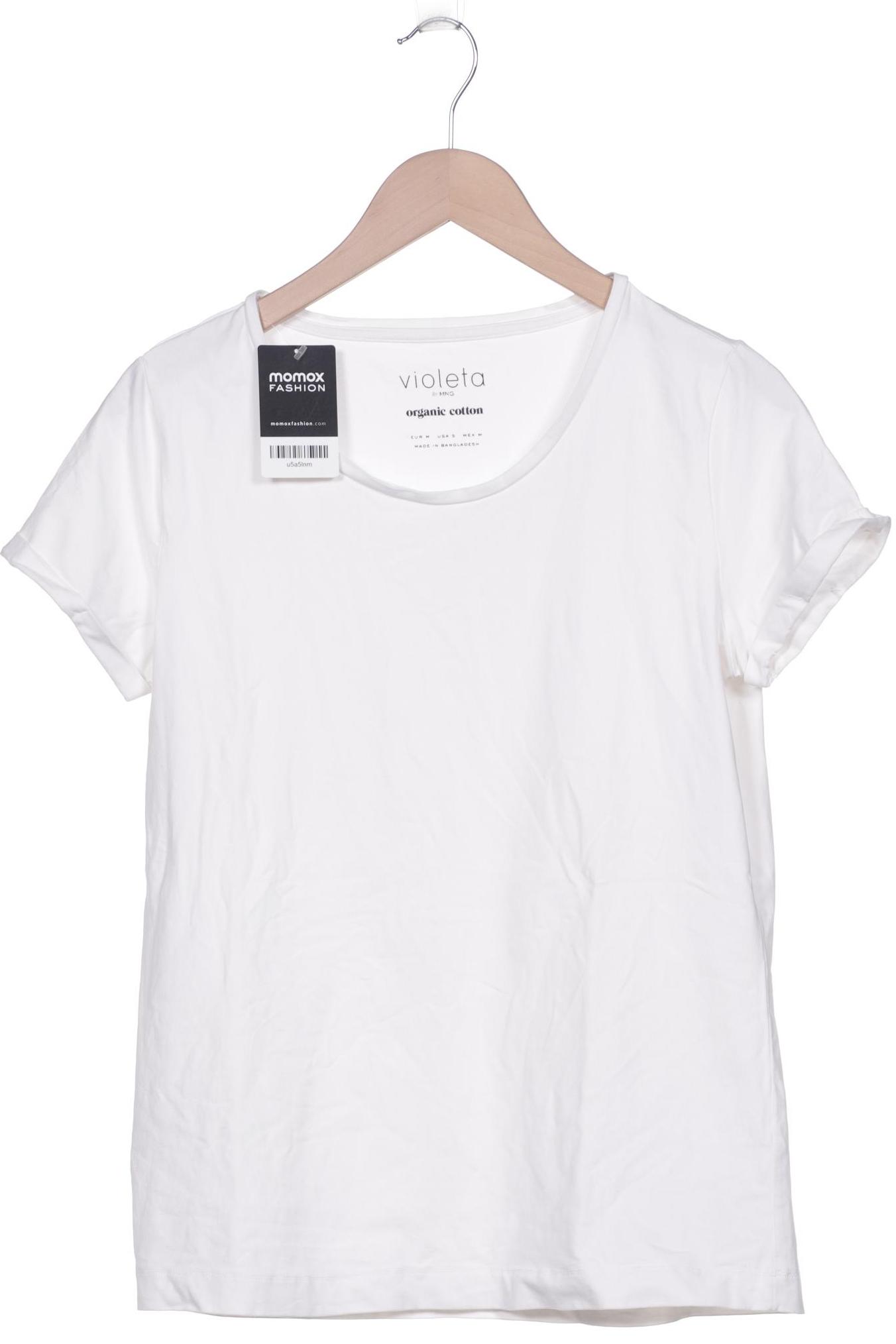 

violeta by Mango Damen T-Shirt, weiß, Gr. 38