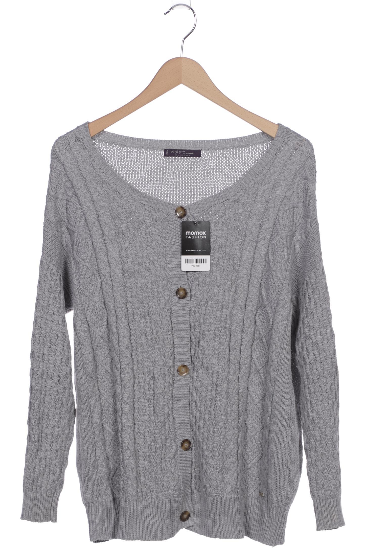 

violeta by Mango Damen Strickjacke, grau, Gr. 42