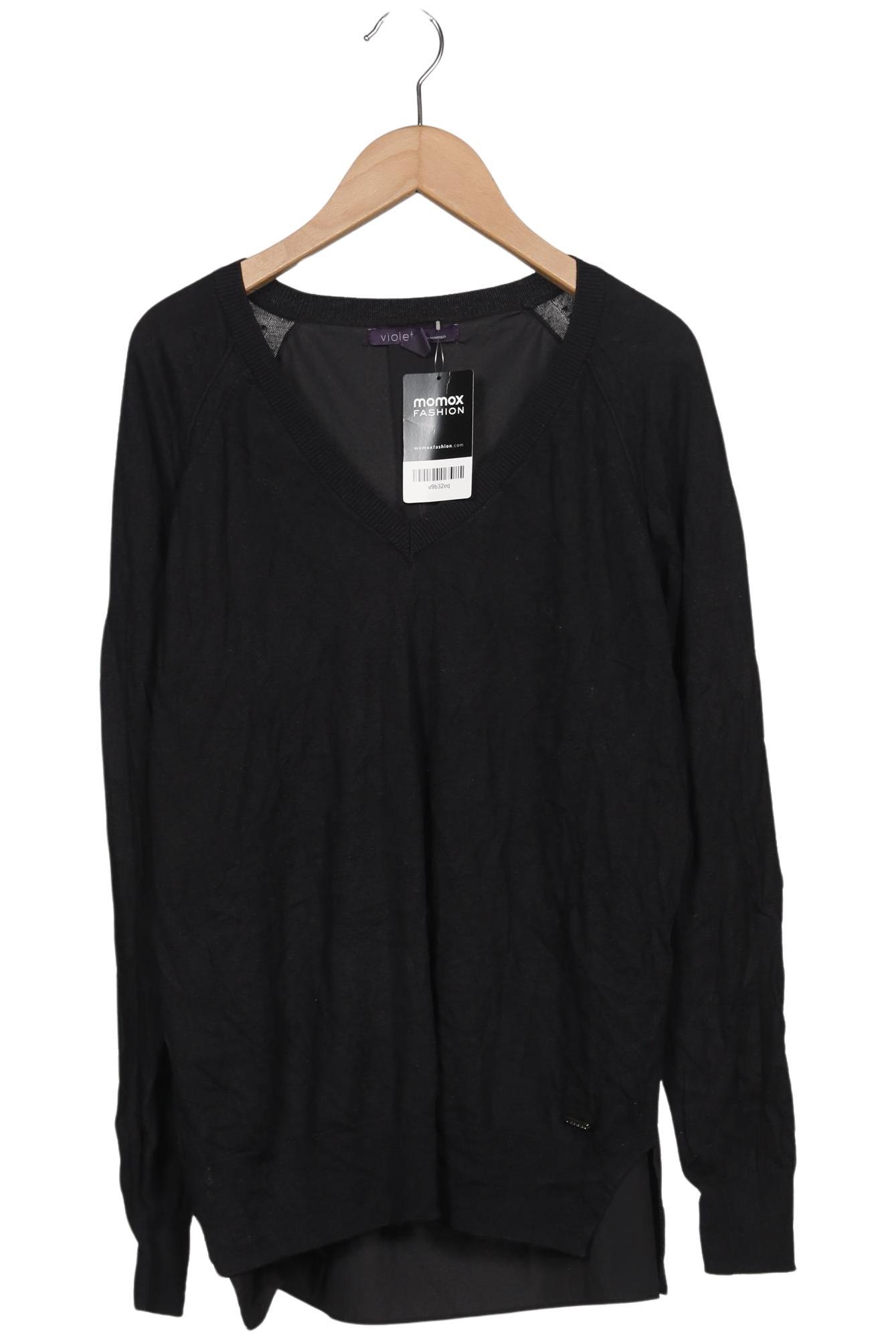 

violeta by Mango Damen Langarmshirt, schwarz, Gr. 38