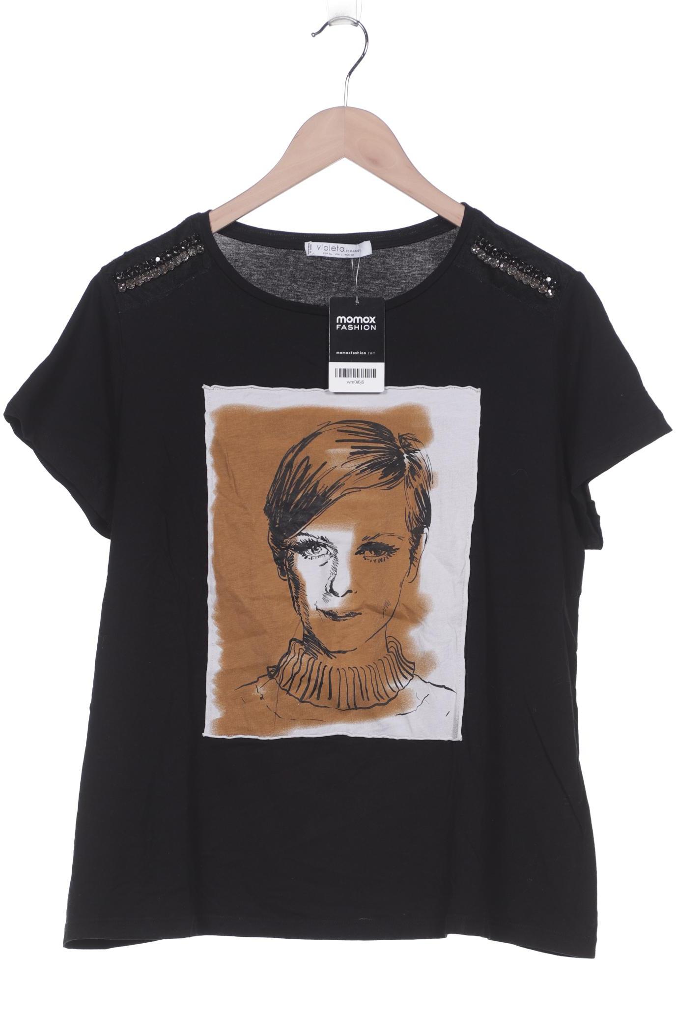 

violeta by Mango Damen T-Shirt, schwarz