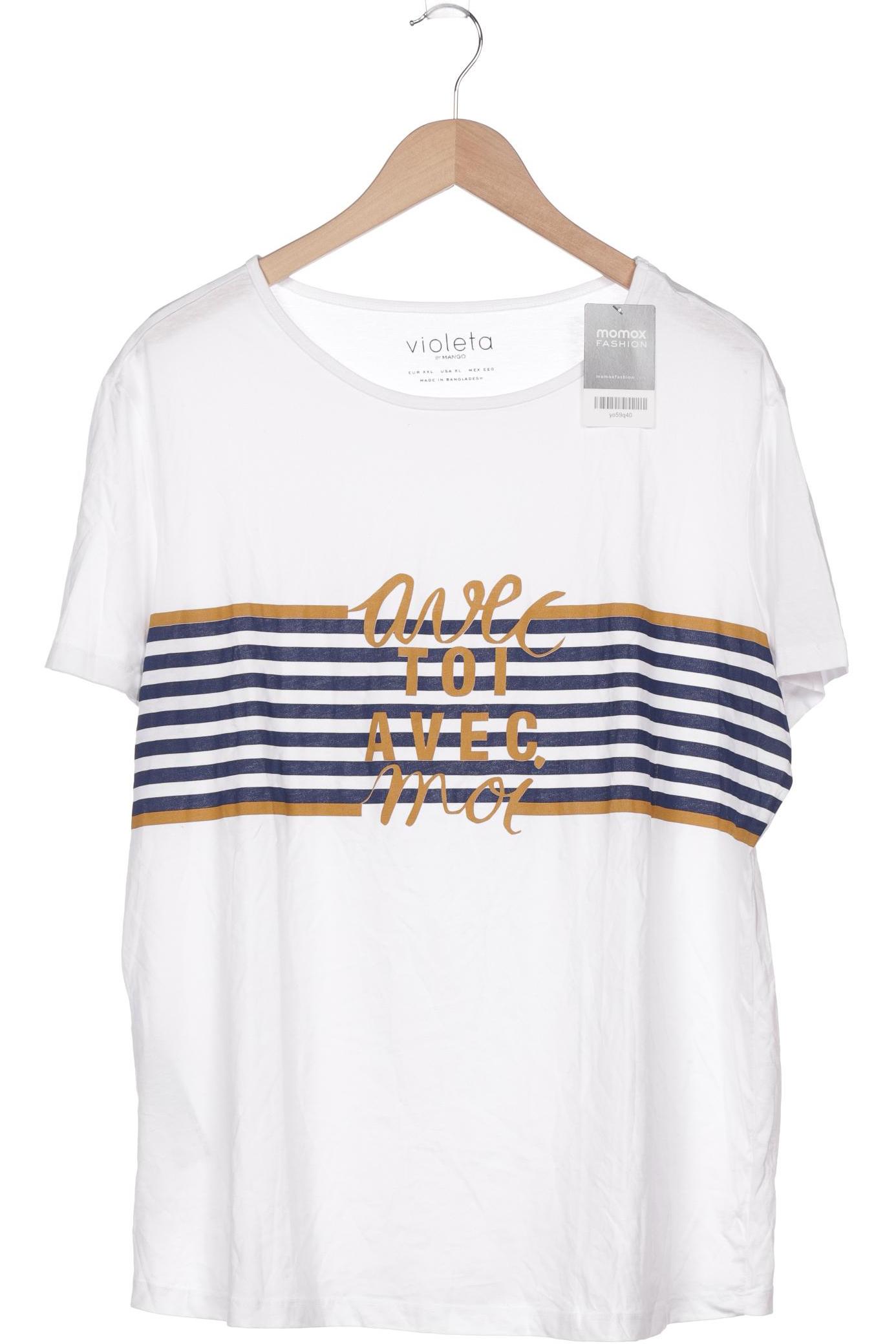 

violeta by Mango Damen T-Shirt, weiß
