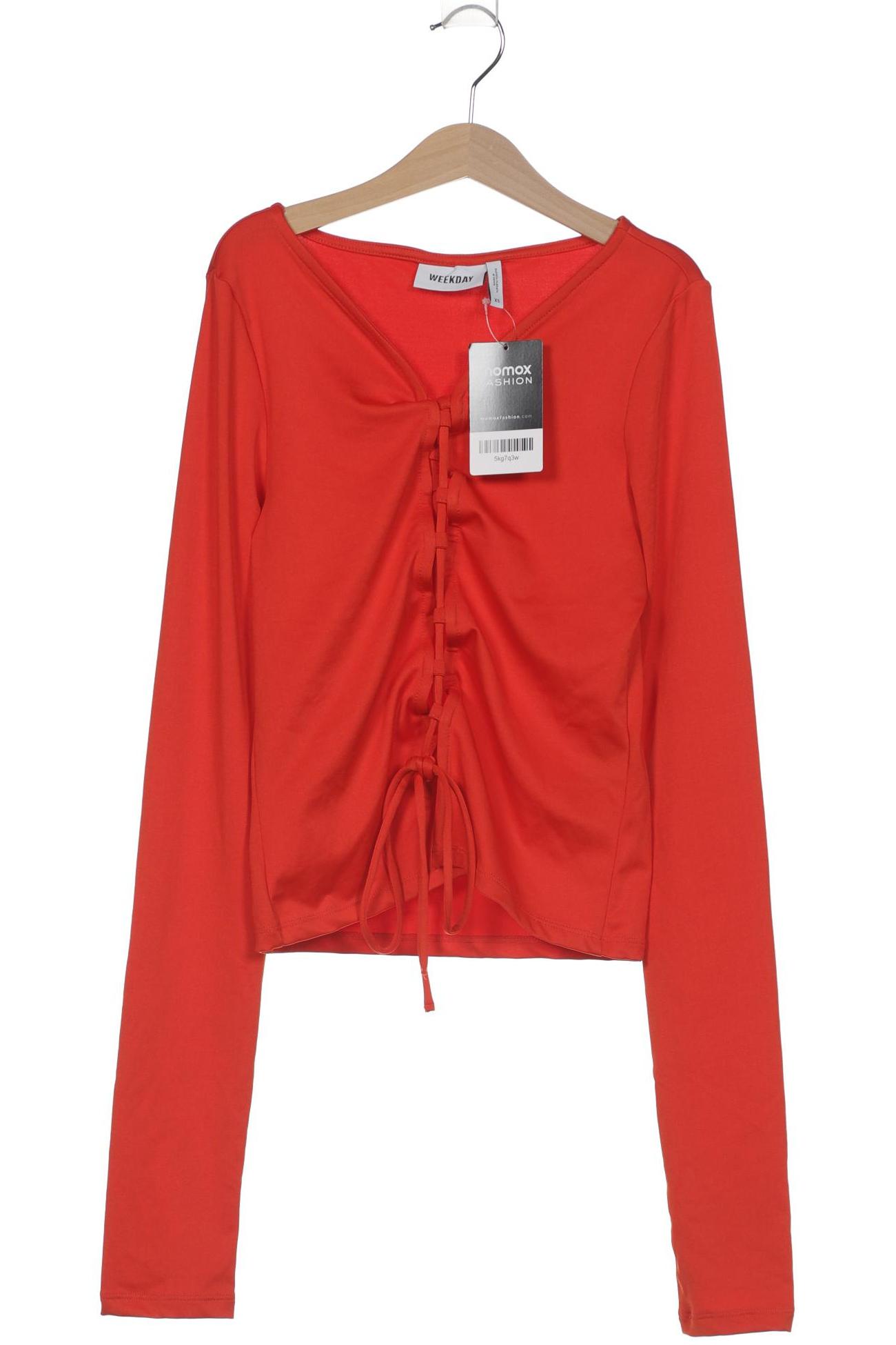 

Weekday Damen Langarmshirt, rot, Gr. 34