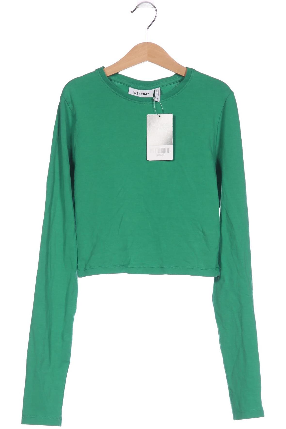 

Weekday Damen Langarmshirt, grün, Gr. 36