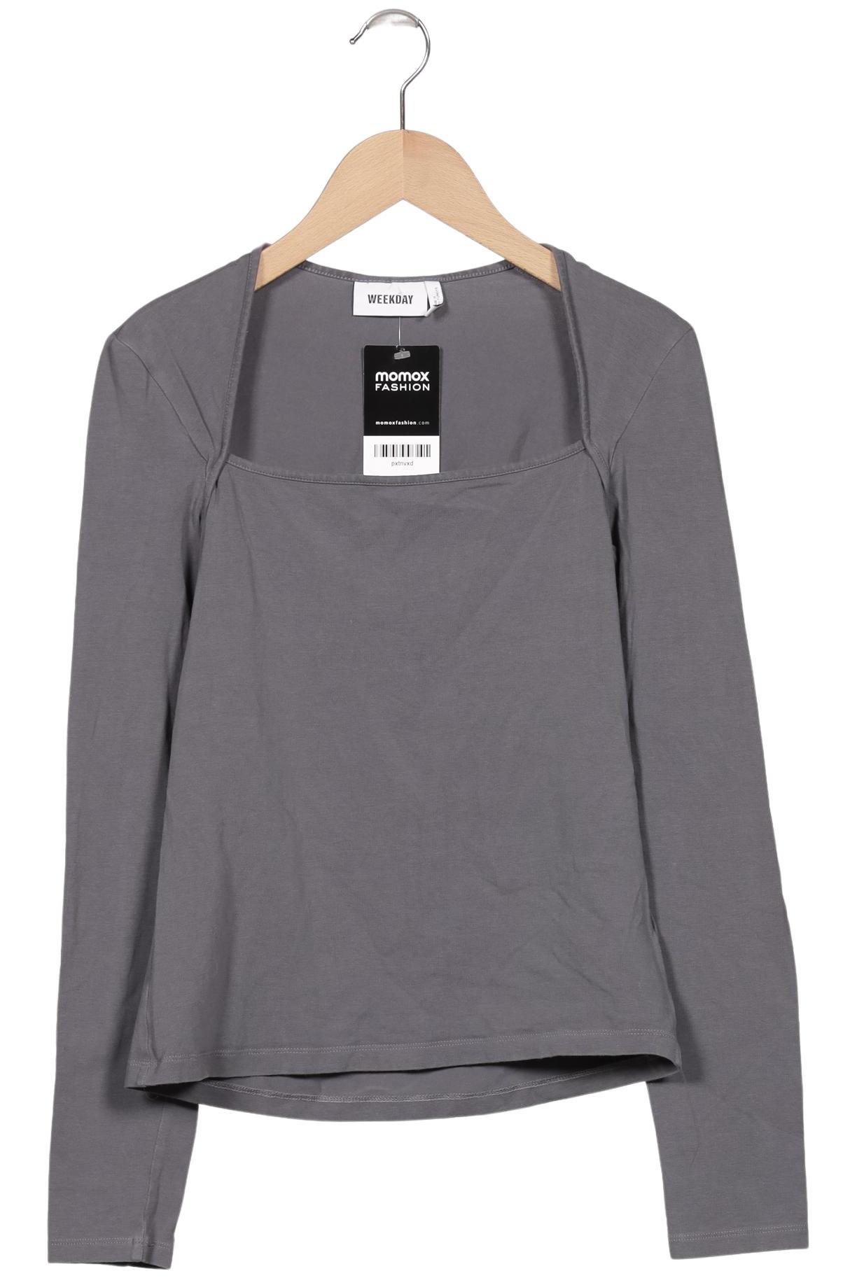 

Weekday Damen Langarmshirt, grau, Gr. 38