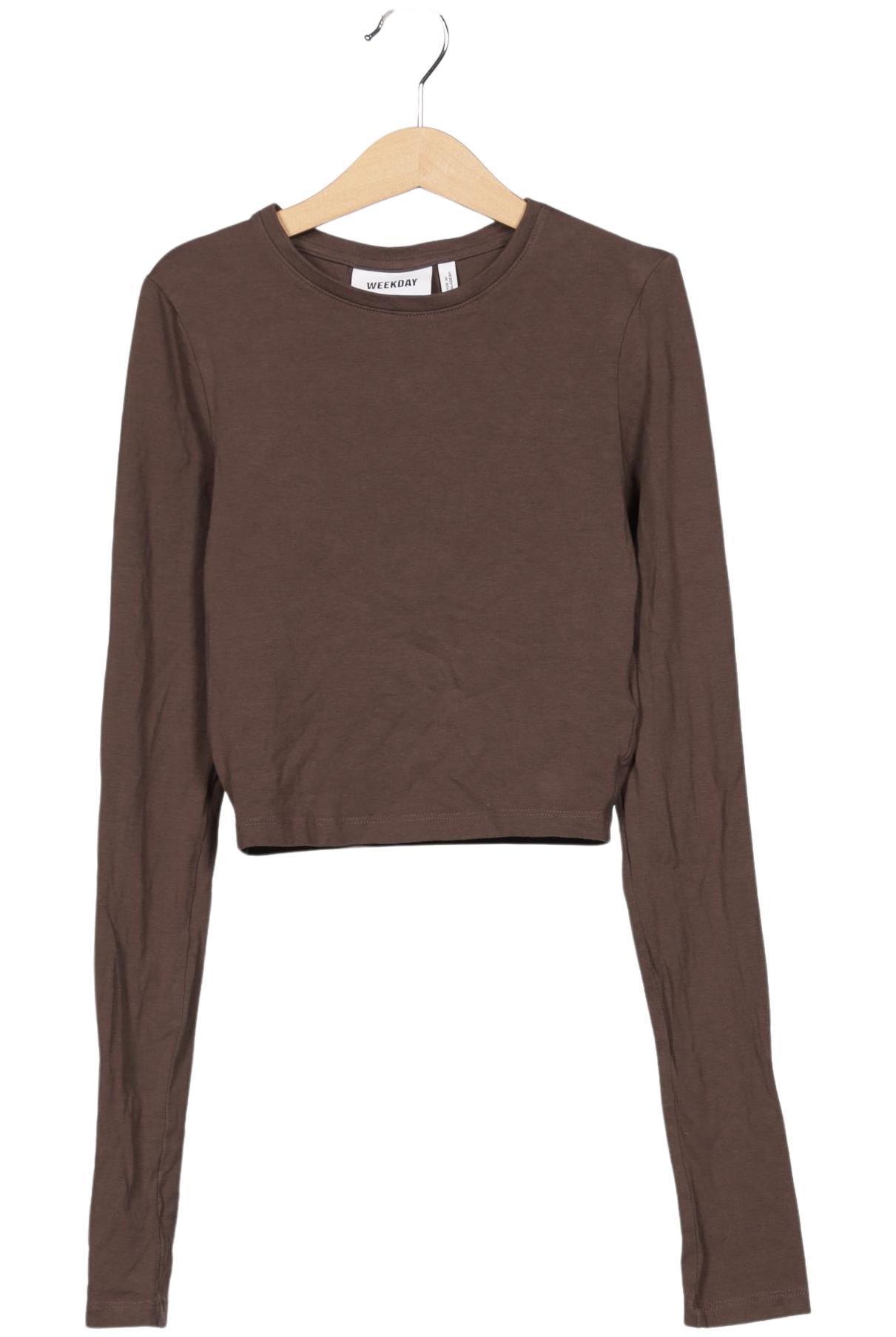 

Weekday Damen Langarmshirt, braun, Gr. 32