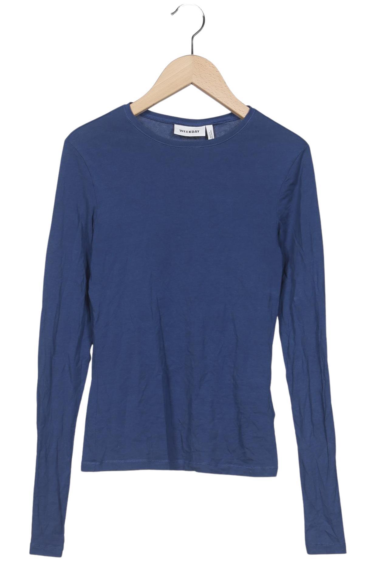 

Weekday Damen Langarmshirt, marineblau, Gr. 36