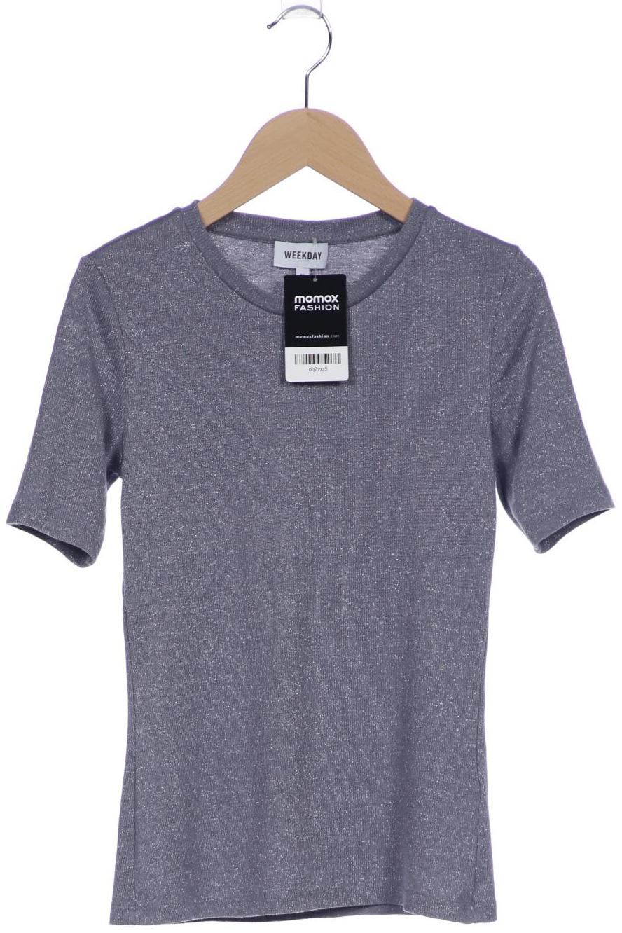 

Weekday Damen T-Shirt, silber, Gr. 34