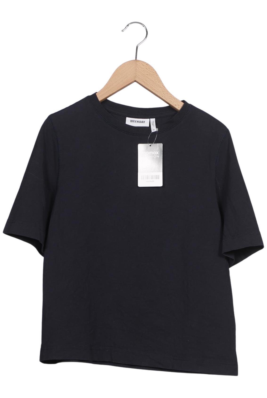 

Weekday Damen T-Shirt, marineblau, Gr. 34