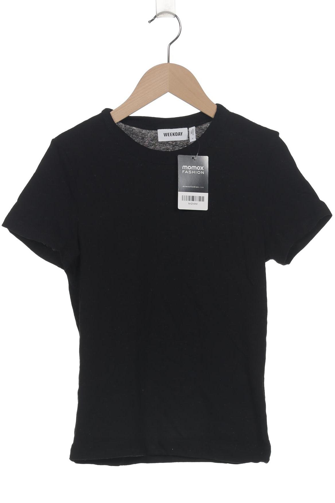 

Weekday Damen T-Shirt, schwarz, Gr. 36
