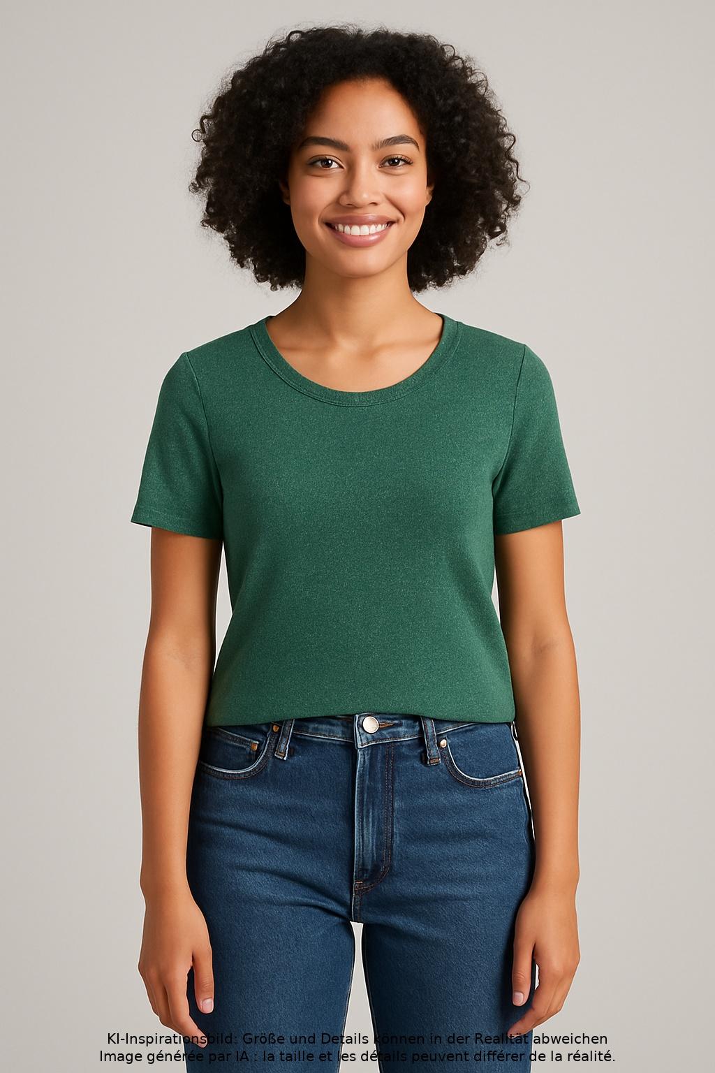 

Weekday Damen T-Shirt, grün, Gr. 34