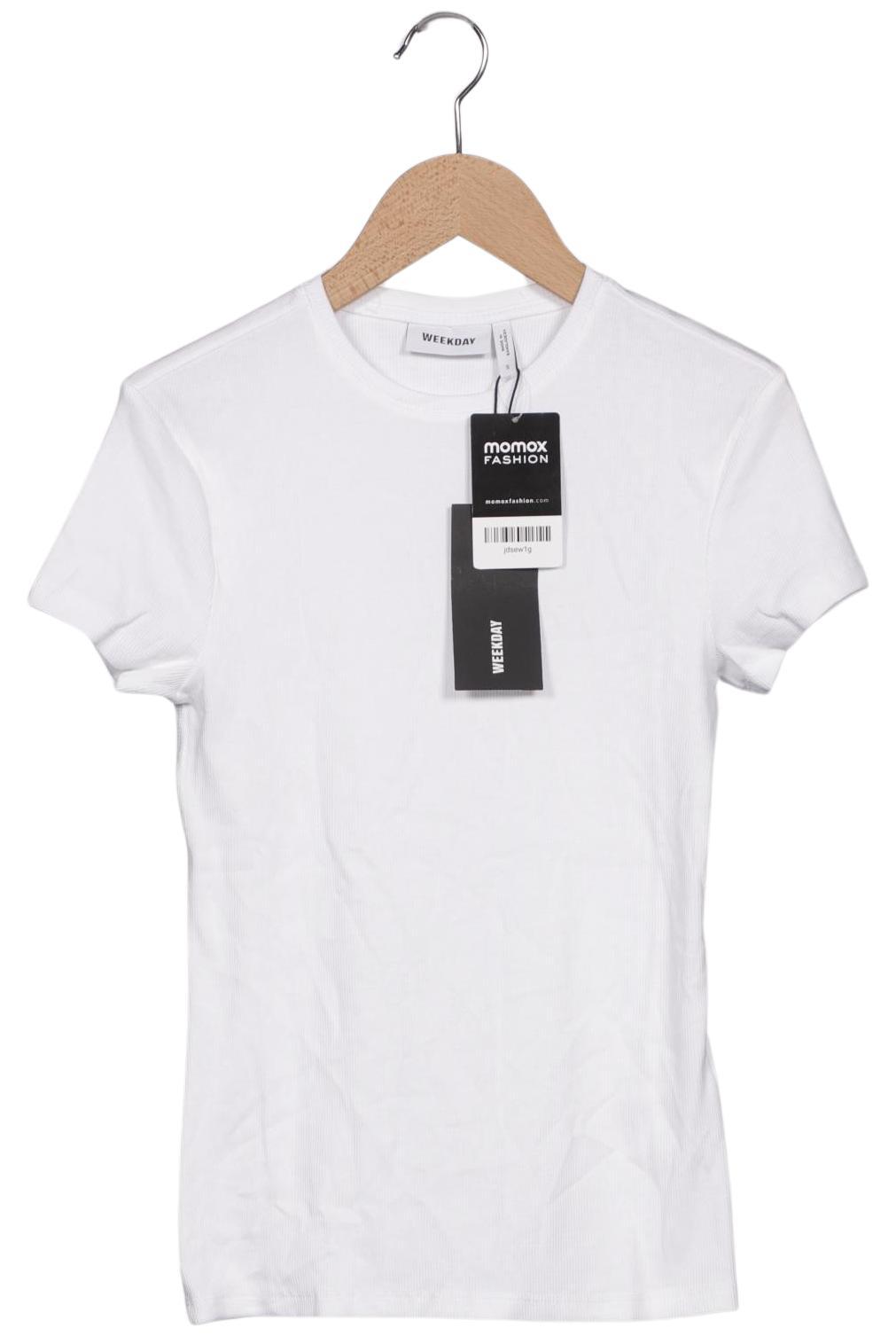 

Weekday Damen T-Shirt, weiß, Gr. 36