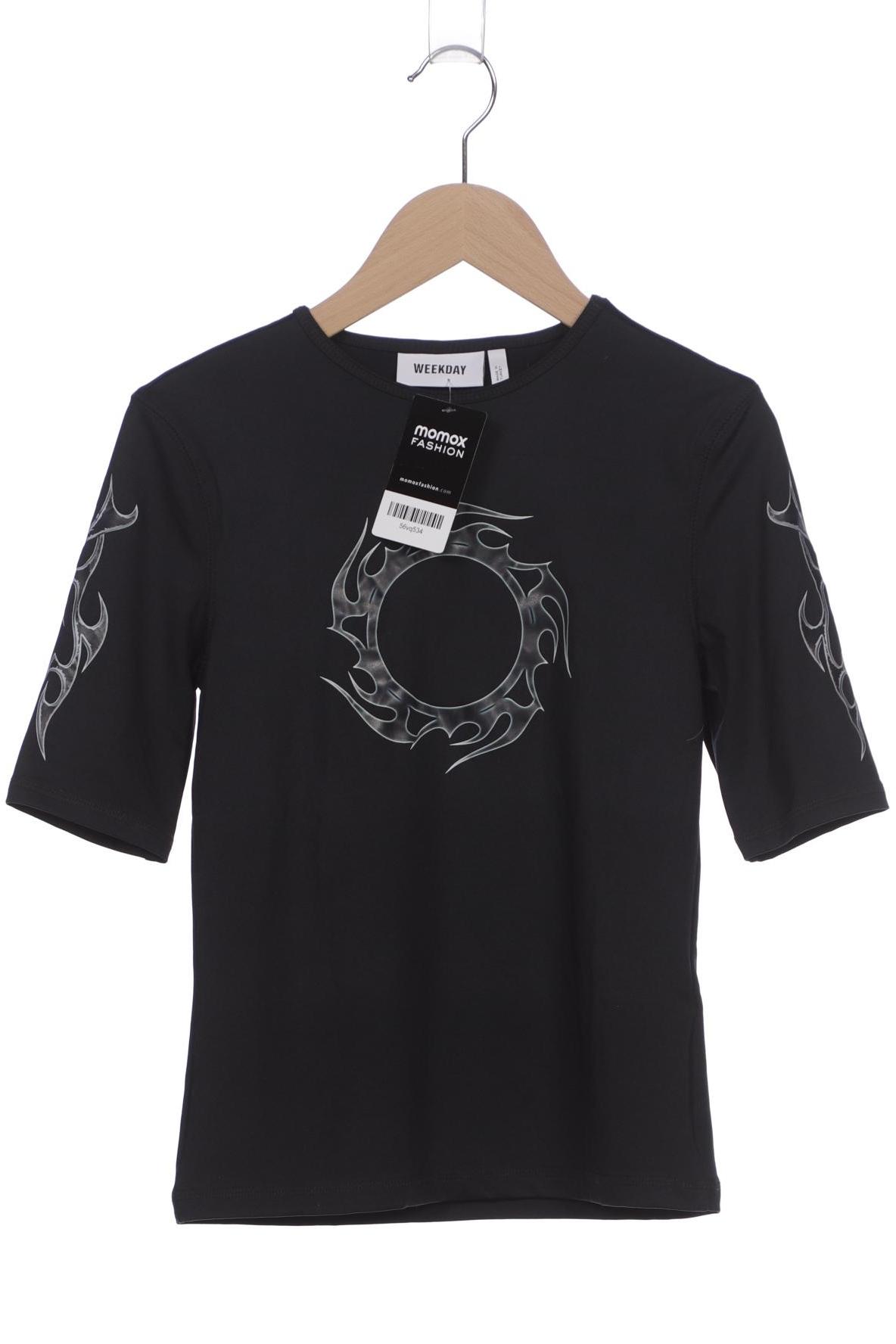 

Weekday Damen T-Shirt, schwarz, Gr. 36