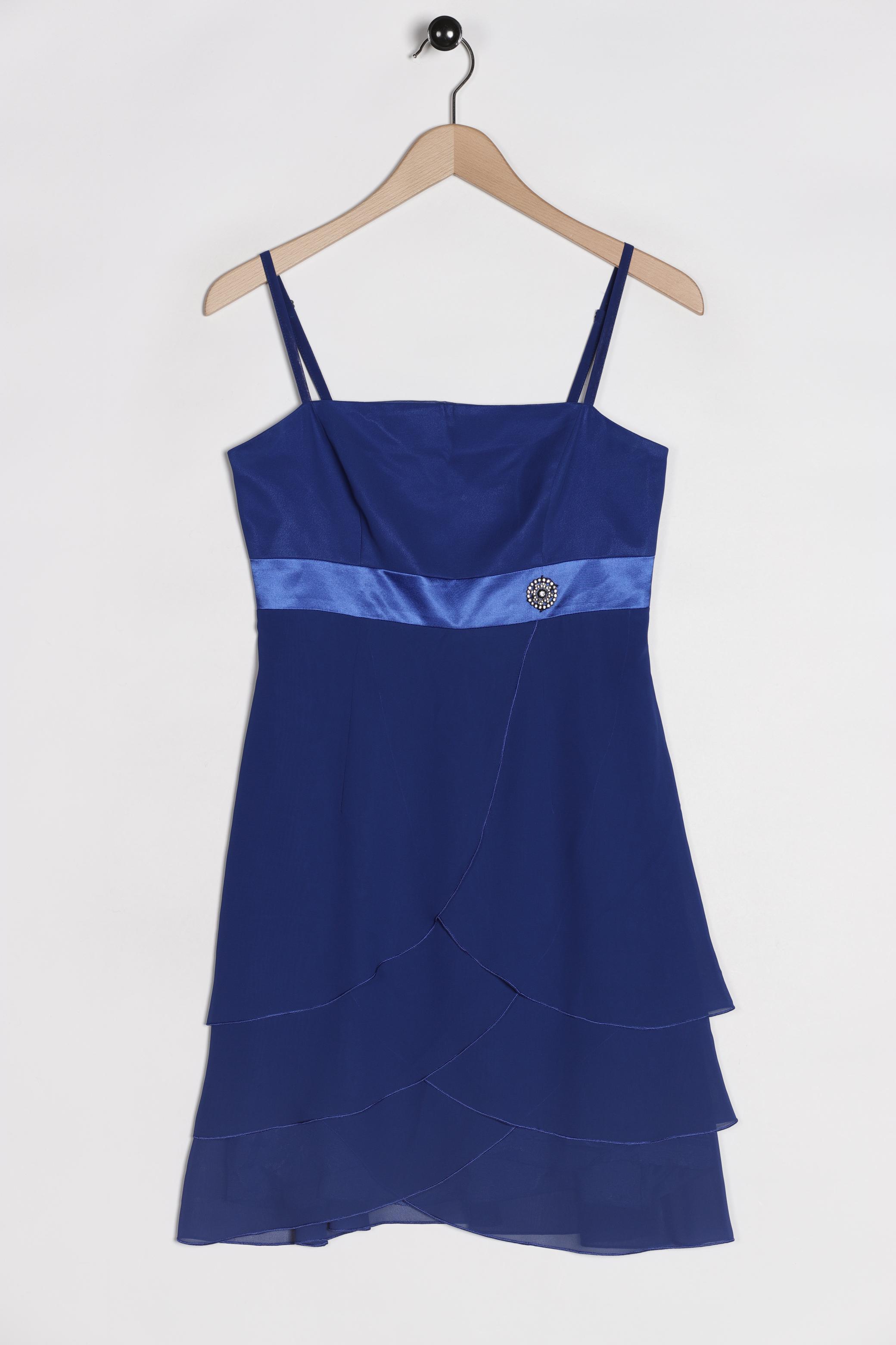 

weise Damen Kleid, blau