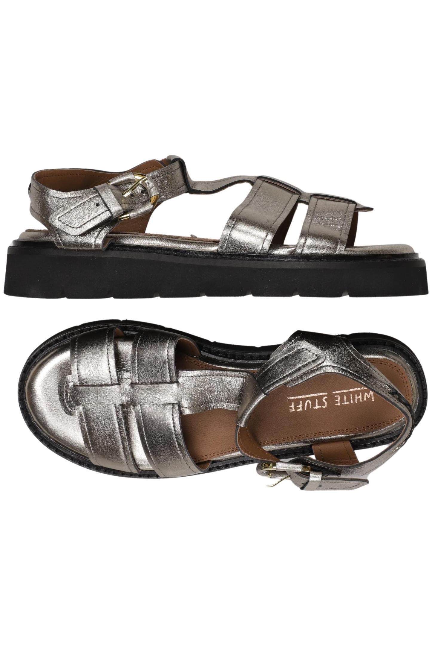 

White Stuff Damen Sandale, silber, Gr. 37