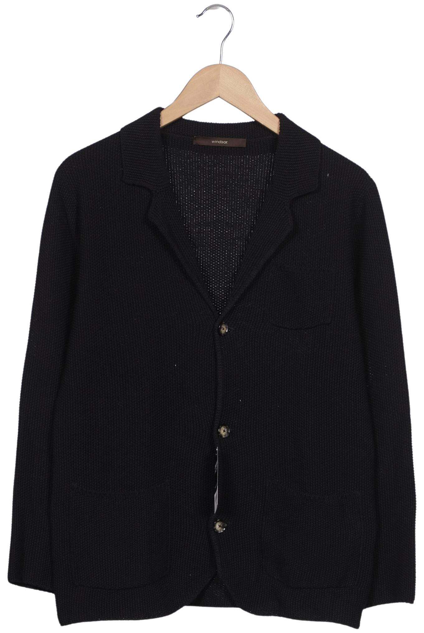 

windsor. Herren Strickjacke, schwarz, Gr. 50