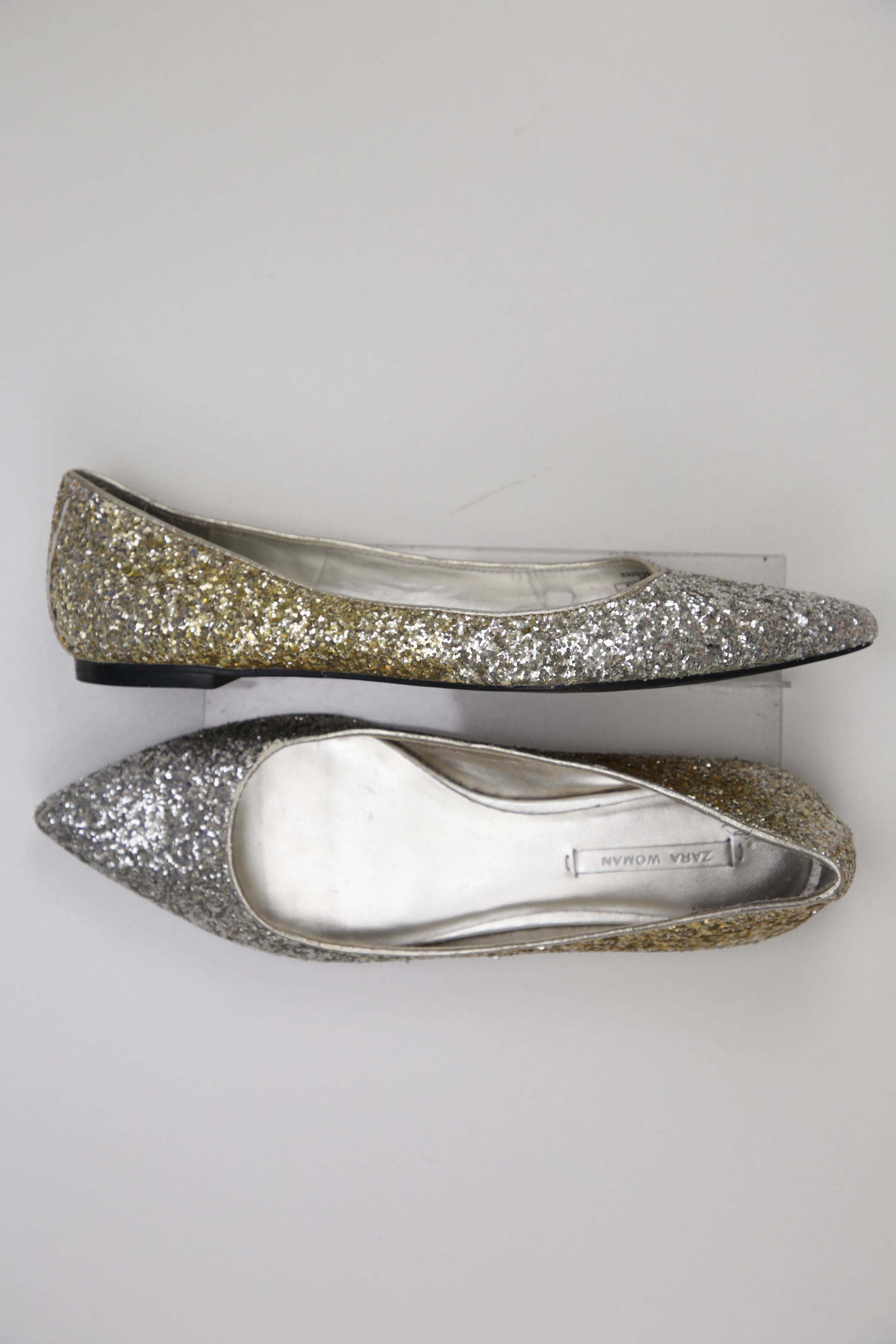 

Zara Damen Ballerinas, silber, Gr. 39