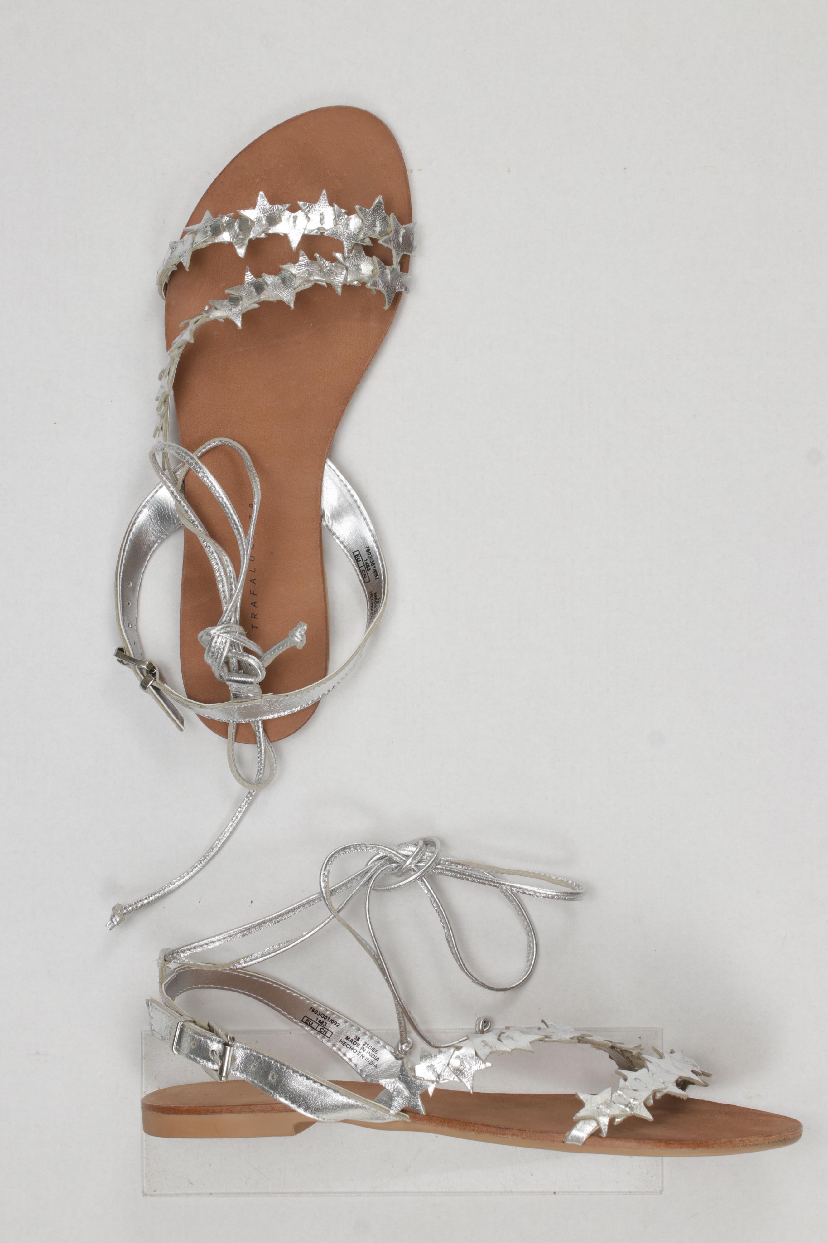 

Zara Damen Sandale, silber, Gr. 38