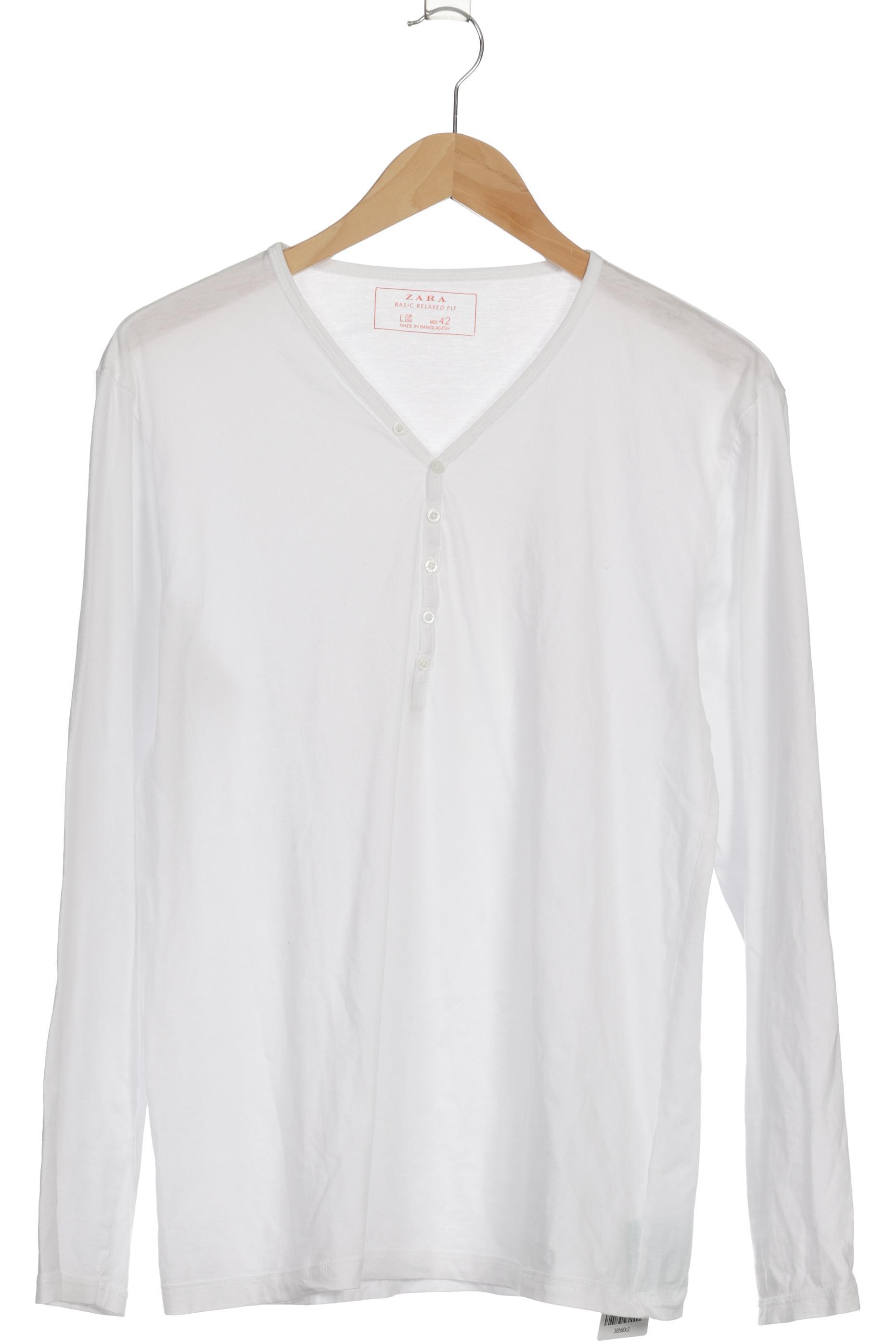 

Zara Herren Langarmshirt, weiß, Gr.