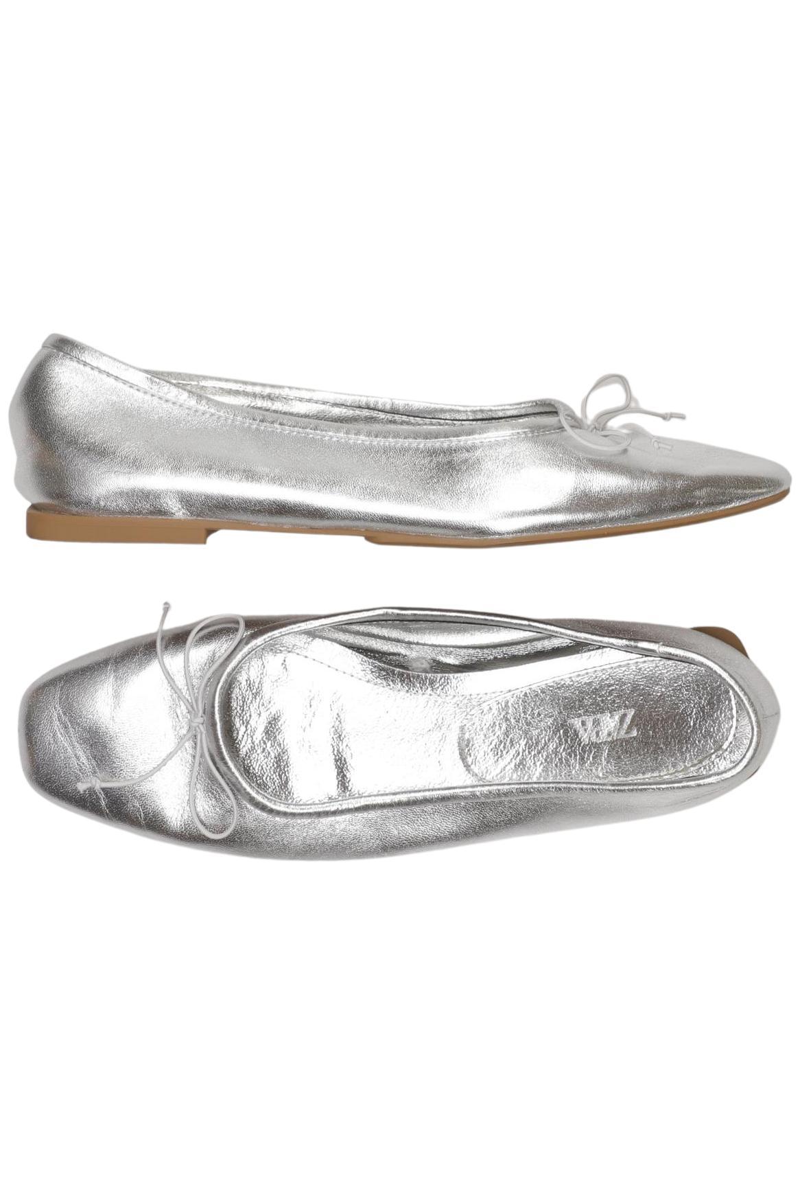 

Zara Damen Ballerinas, silber, Gr. 36