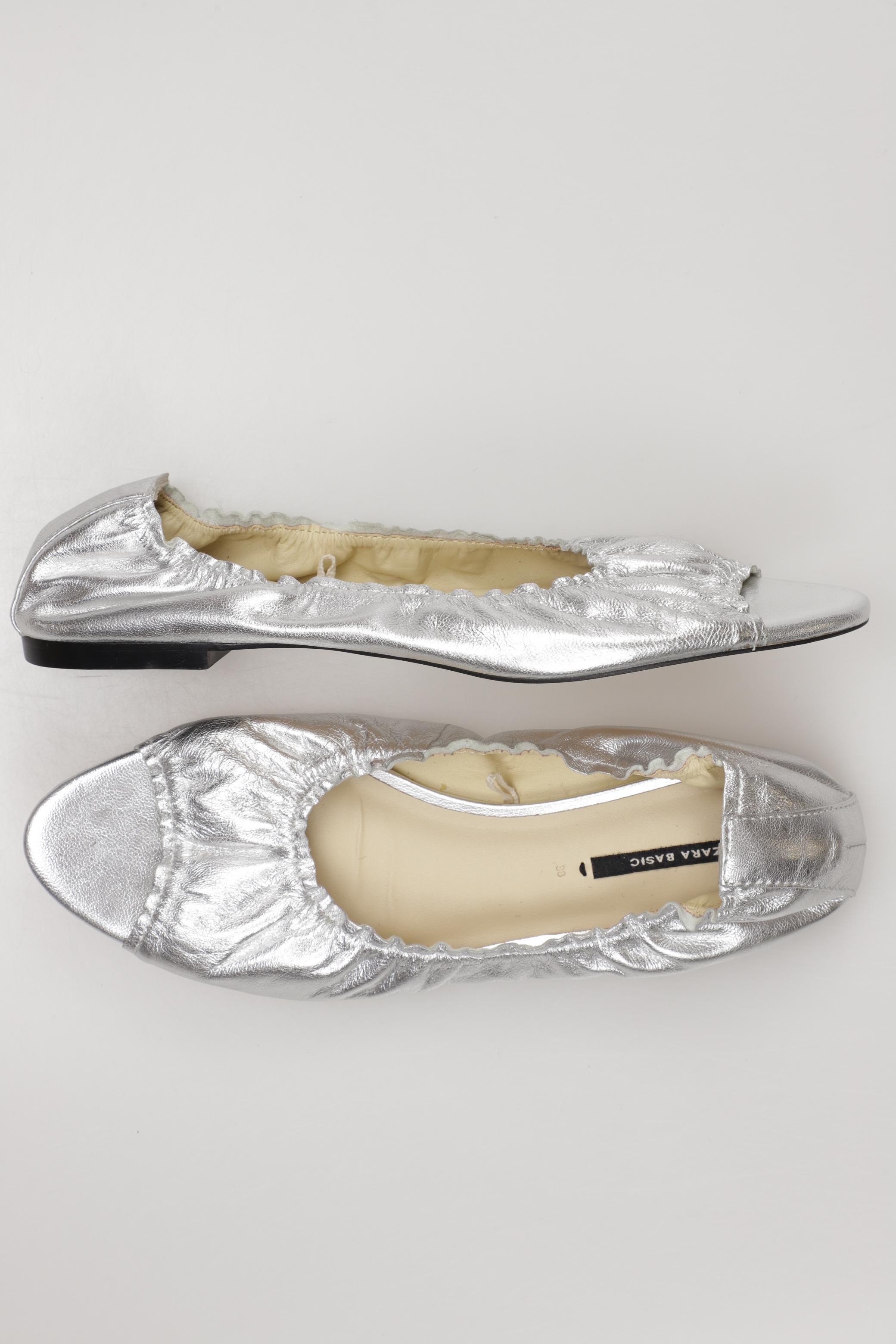 

Zara Damen Ballerinas, silber, Gr. 38