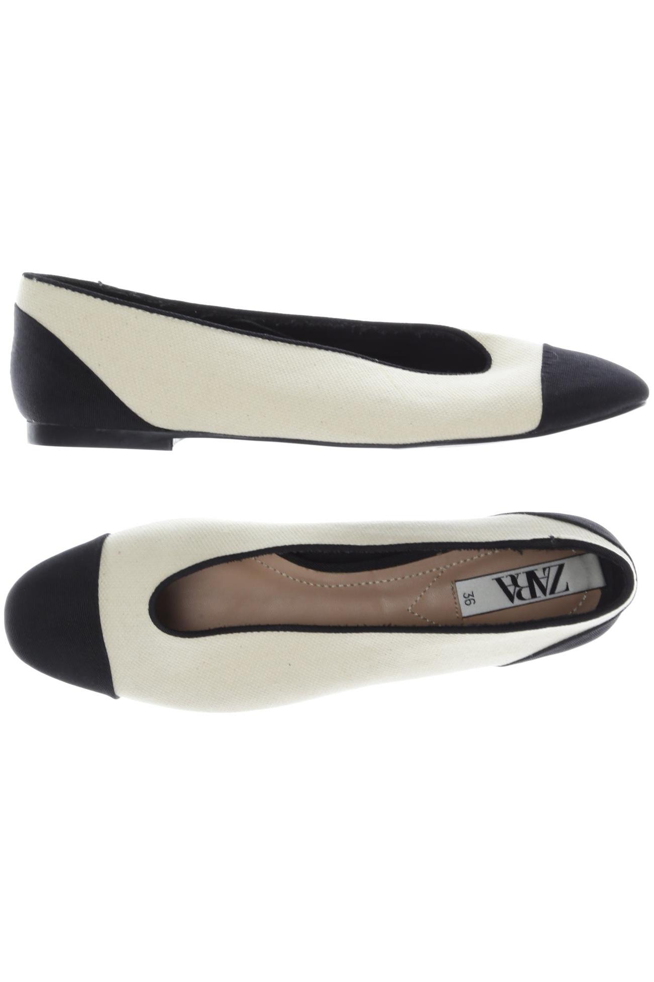 

Zara Damen Ballerinas, cremeweiß, Gr. 36