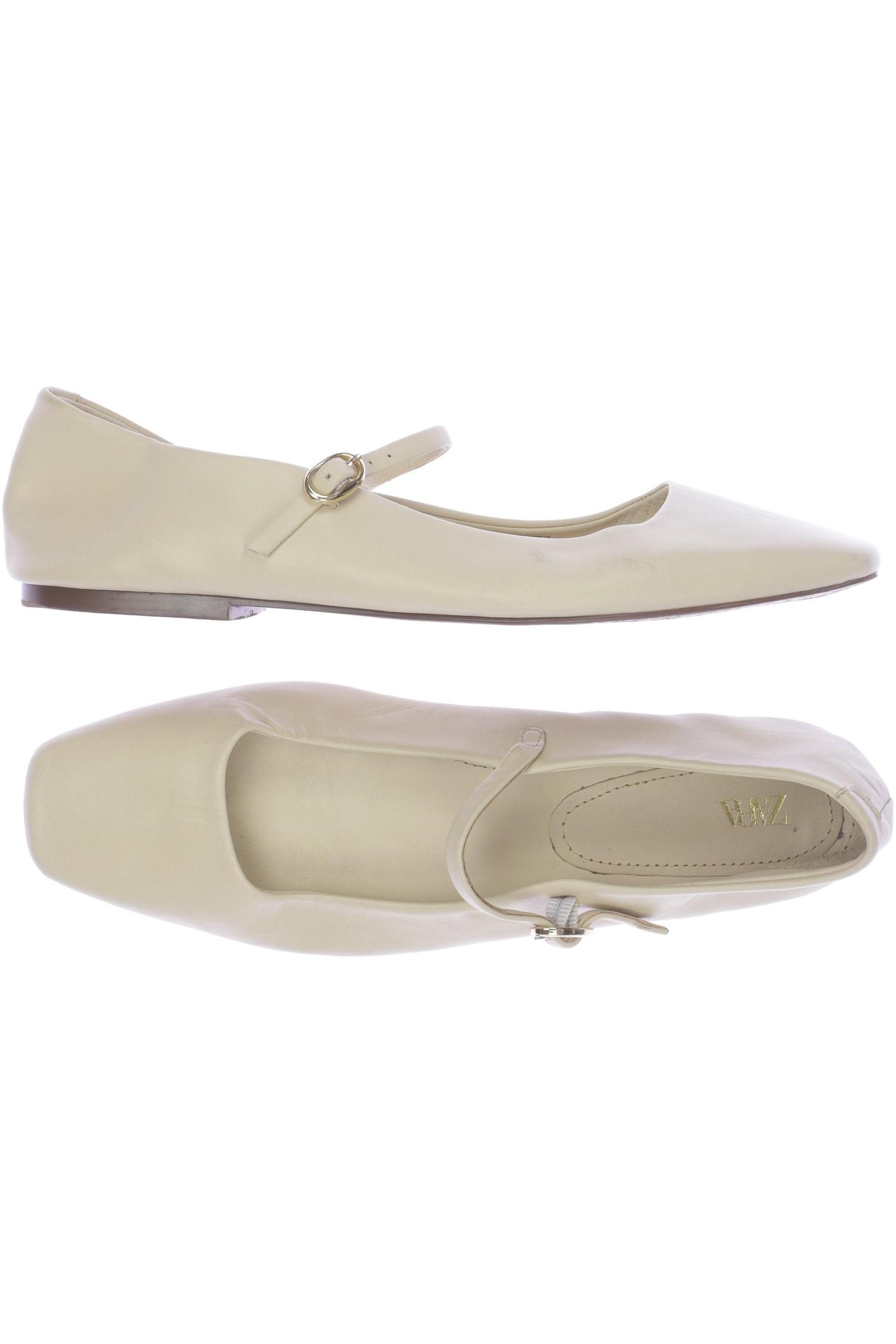

Zara Damen Ballerinas, cremeweiß, Gr. 40