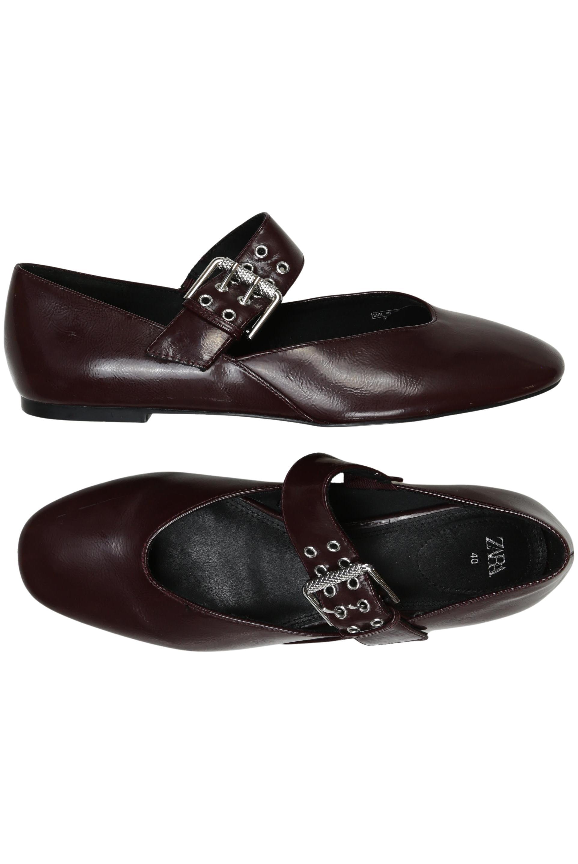 

Zara Damen Ballerinas, bordeaux, Gr. 40