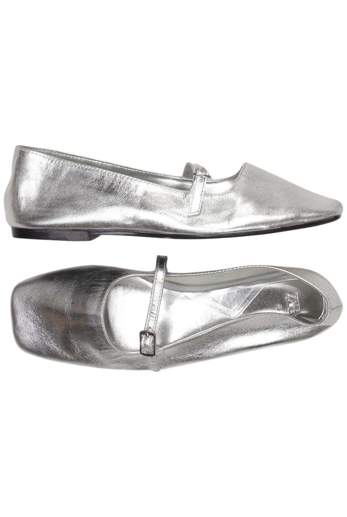 

Zara Damen Ballerinas, silber, Gr. 36