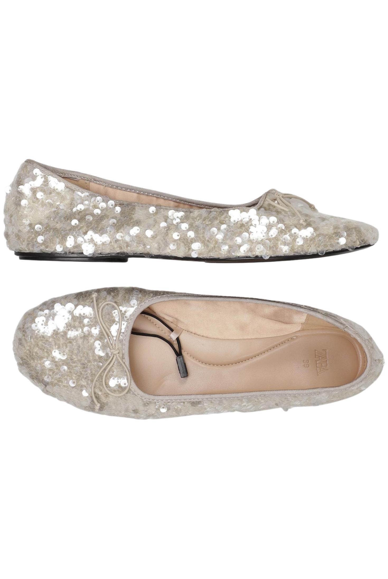 

Zara Damen Ballerinas, cremeweiß, Gr. 39