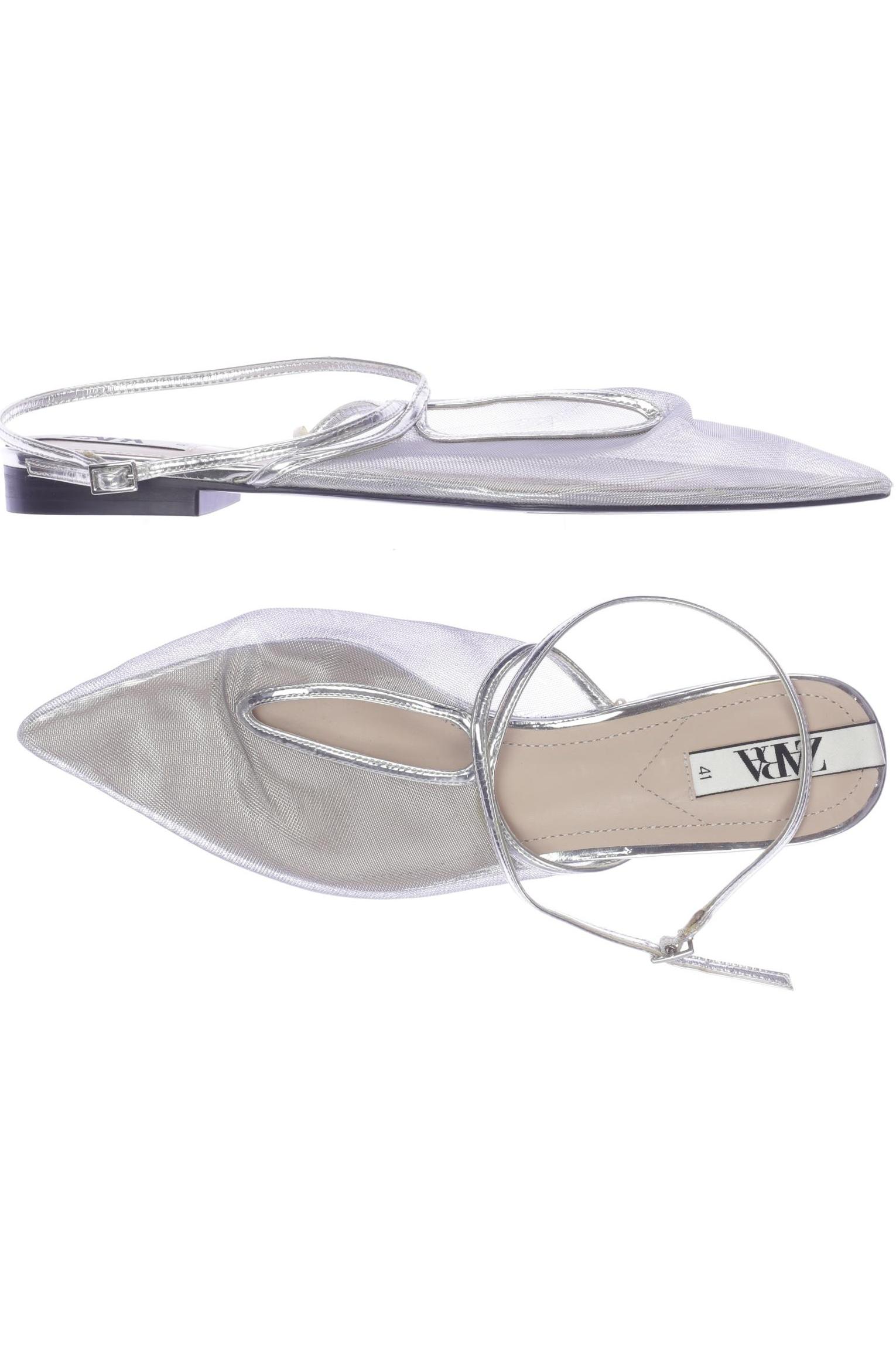 

Zara Damen Ballerinas, silber, Gr. 41