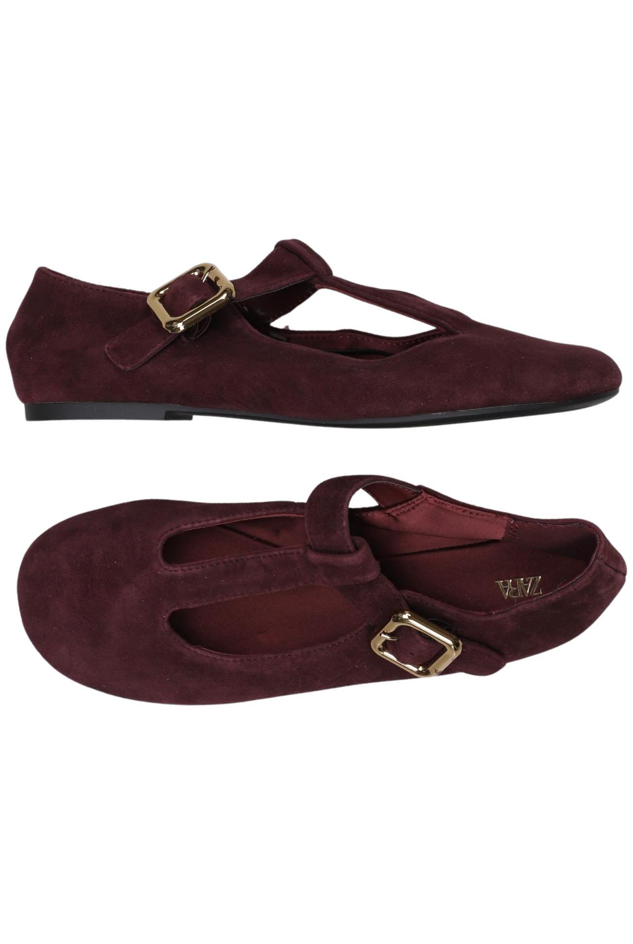 

Zara Damen Ballerinas, bordeaux, Gr. 38