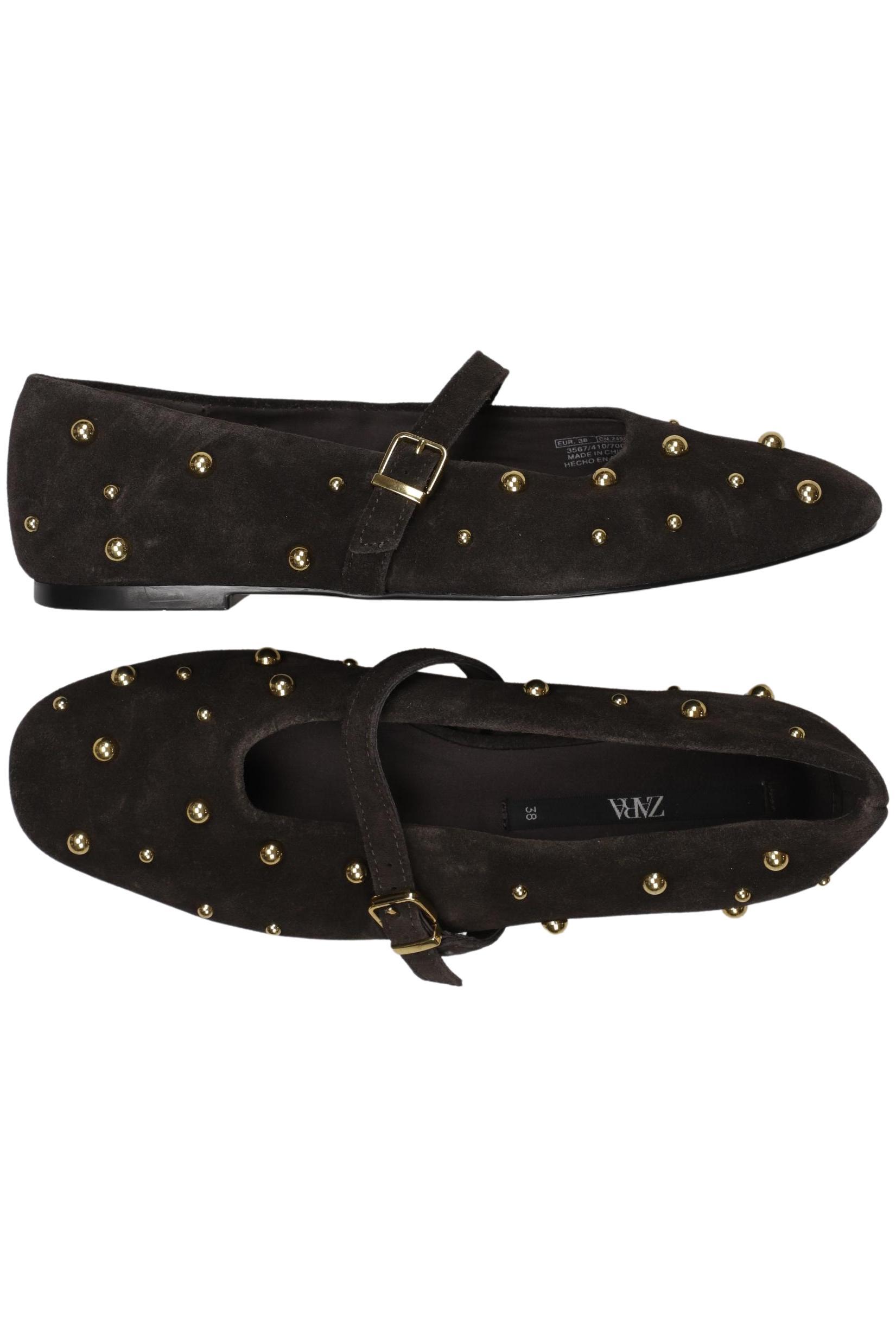 

Zara Damen Ballerinas, braun, Gr. 38