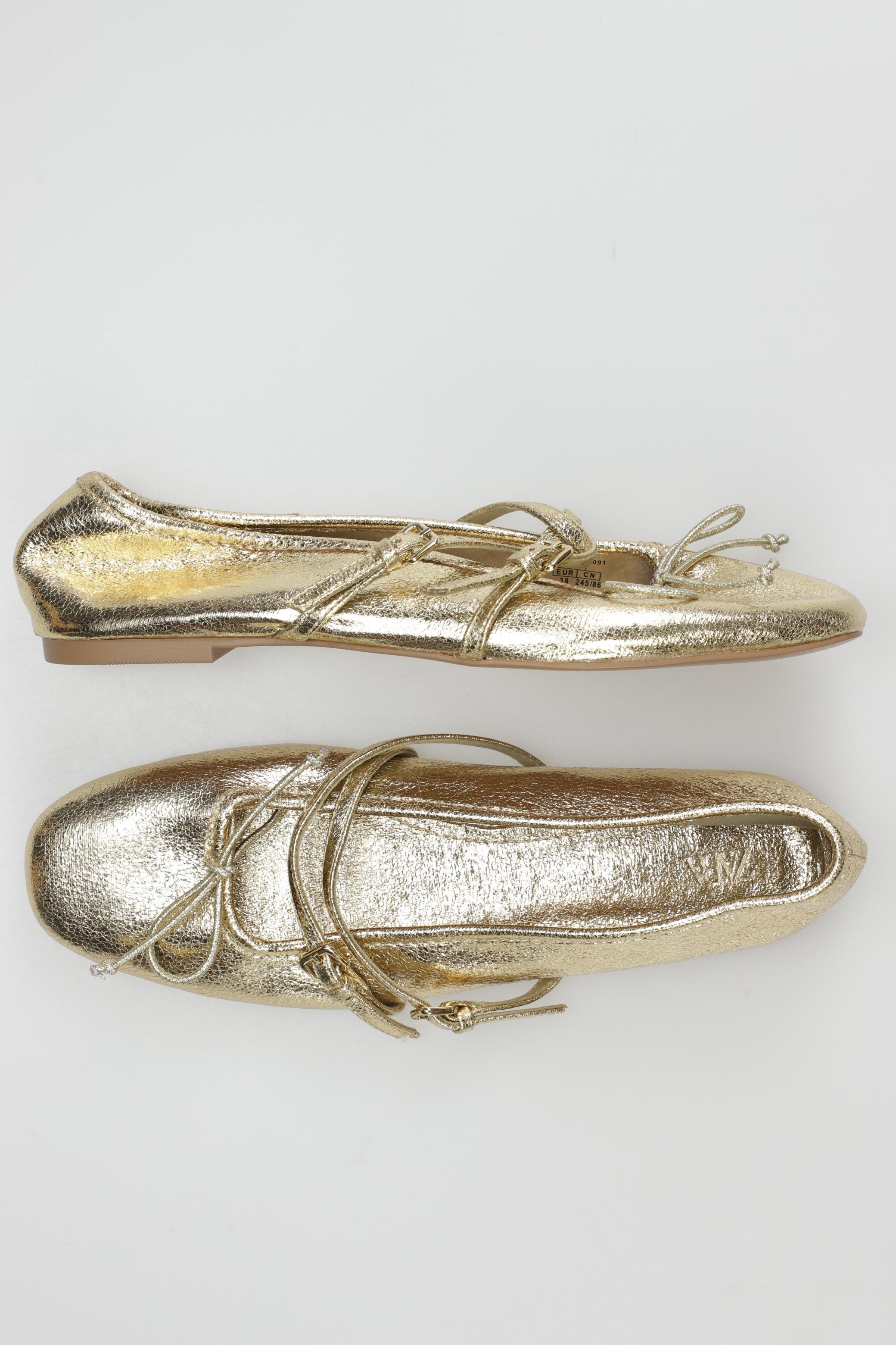 

Zara Damen Ballerinas, gold, Gr. 38