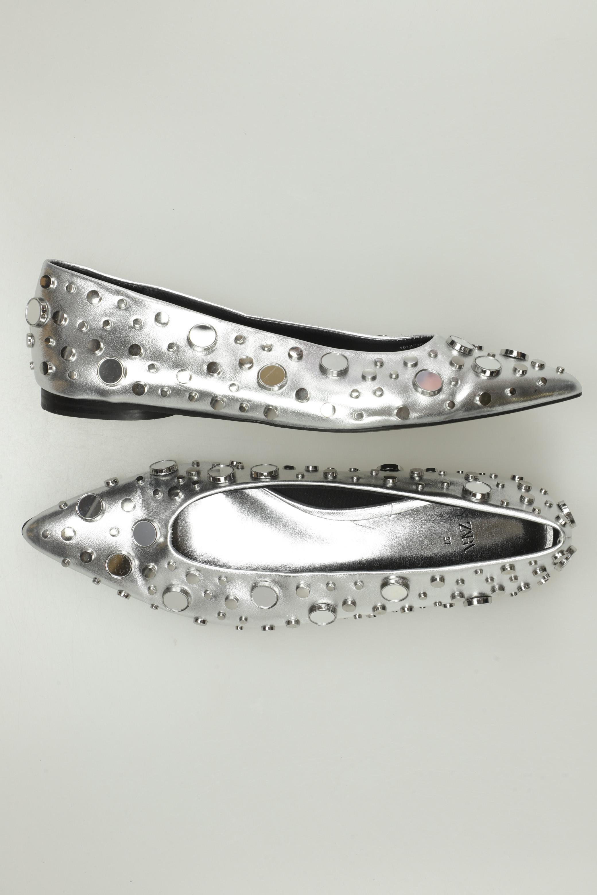 

Zara Damen Ballerinas, silber, Gr. 37